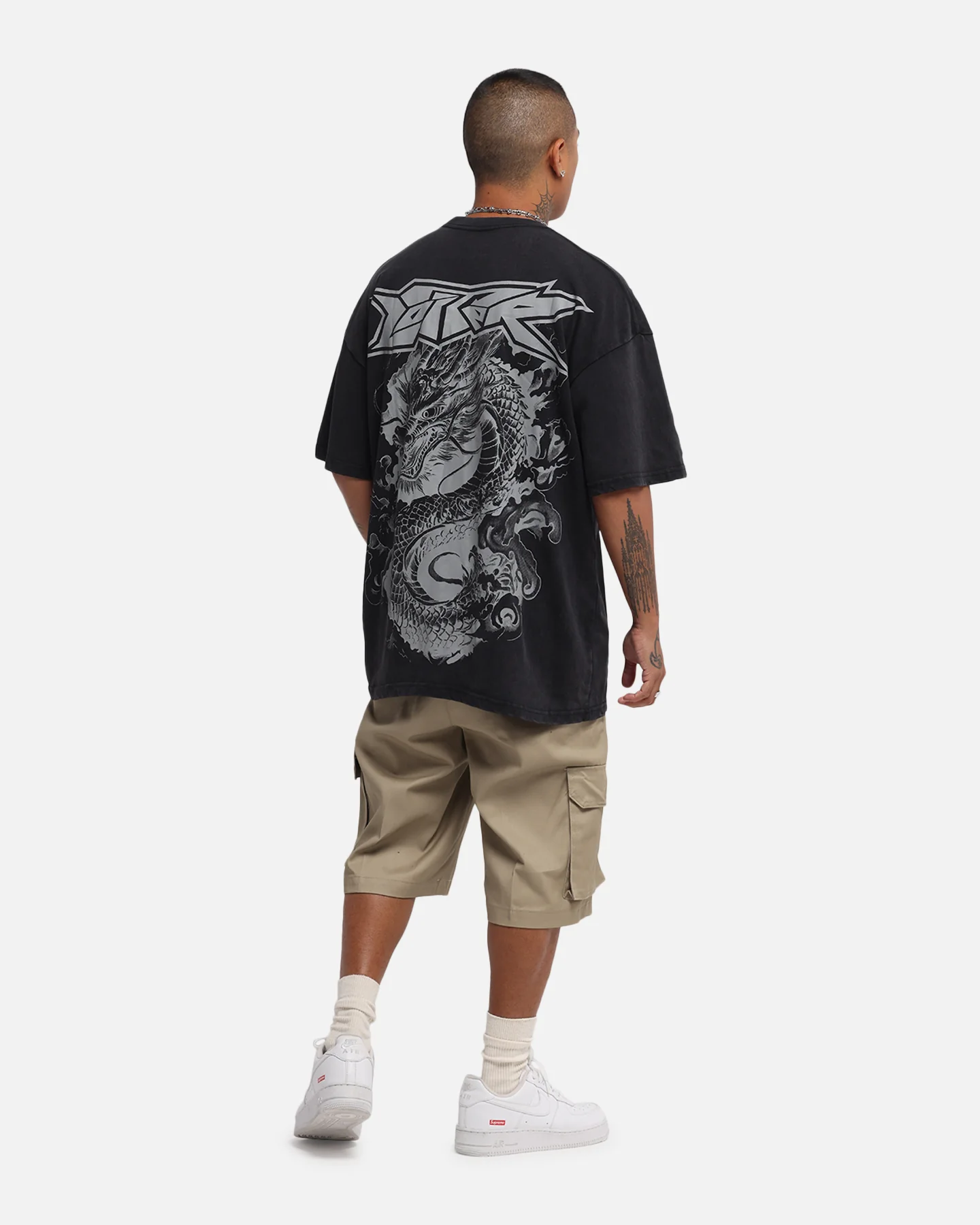 Loiter Draco Born T-Shirt Black Acidwash - Image 3