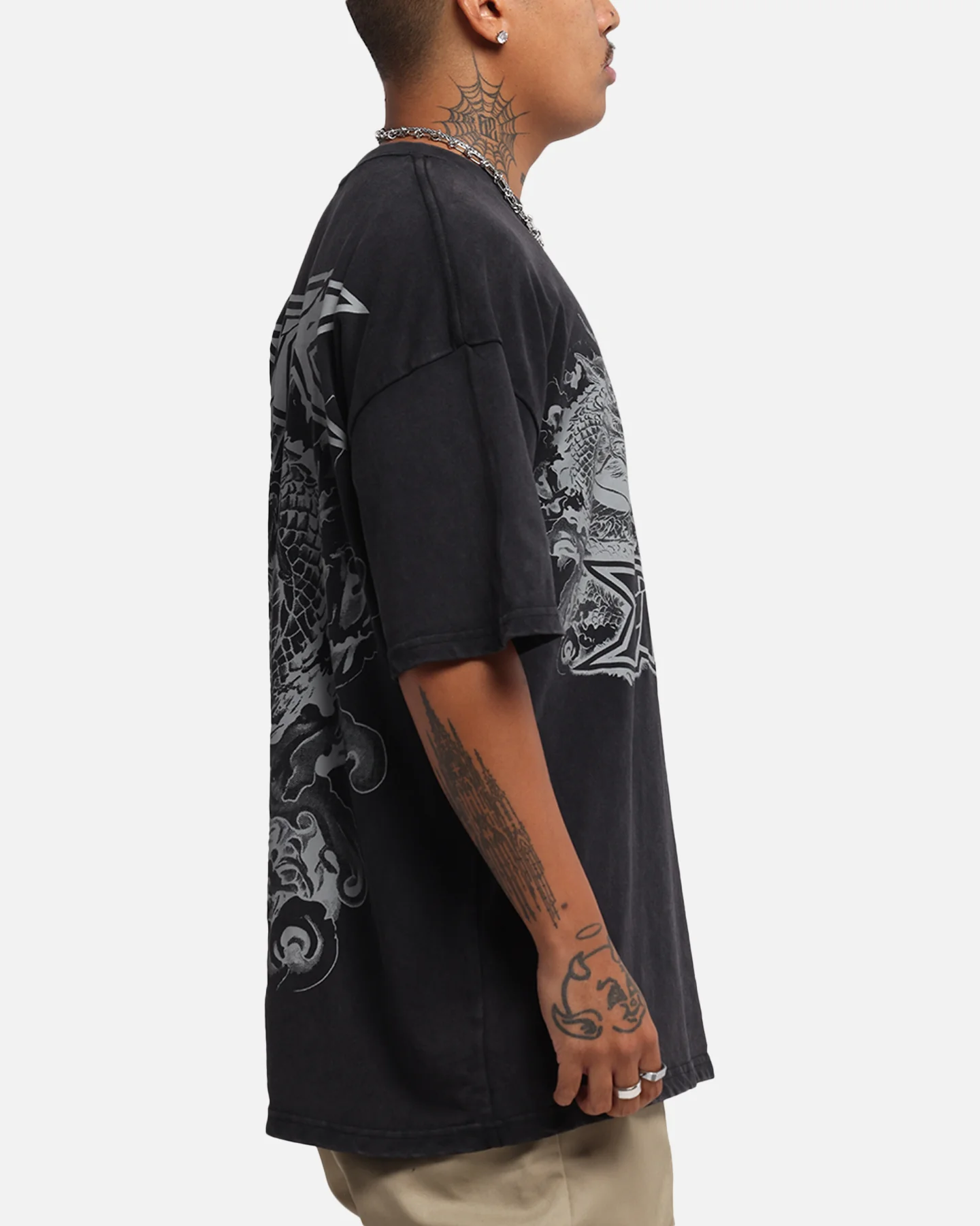Loiter Draco Born T-Shirt Black Acidwash - Image 5