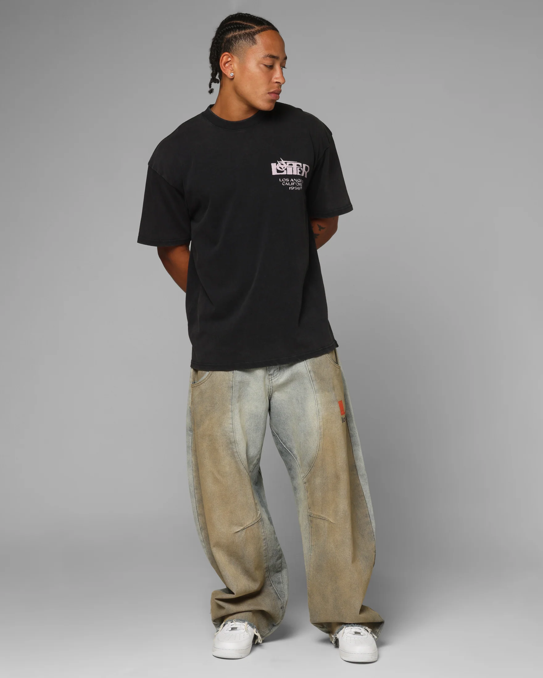 Loiter Dustborn T-Shirt Black Acidwash - Image 4