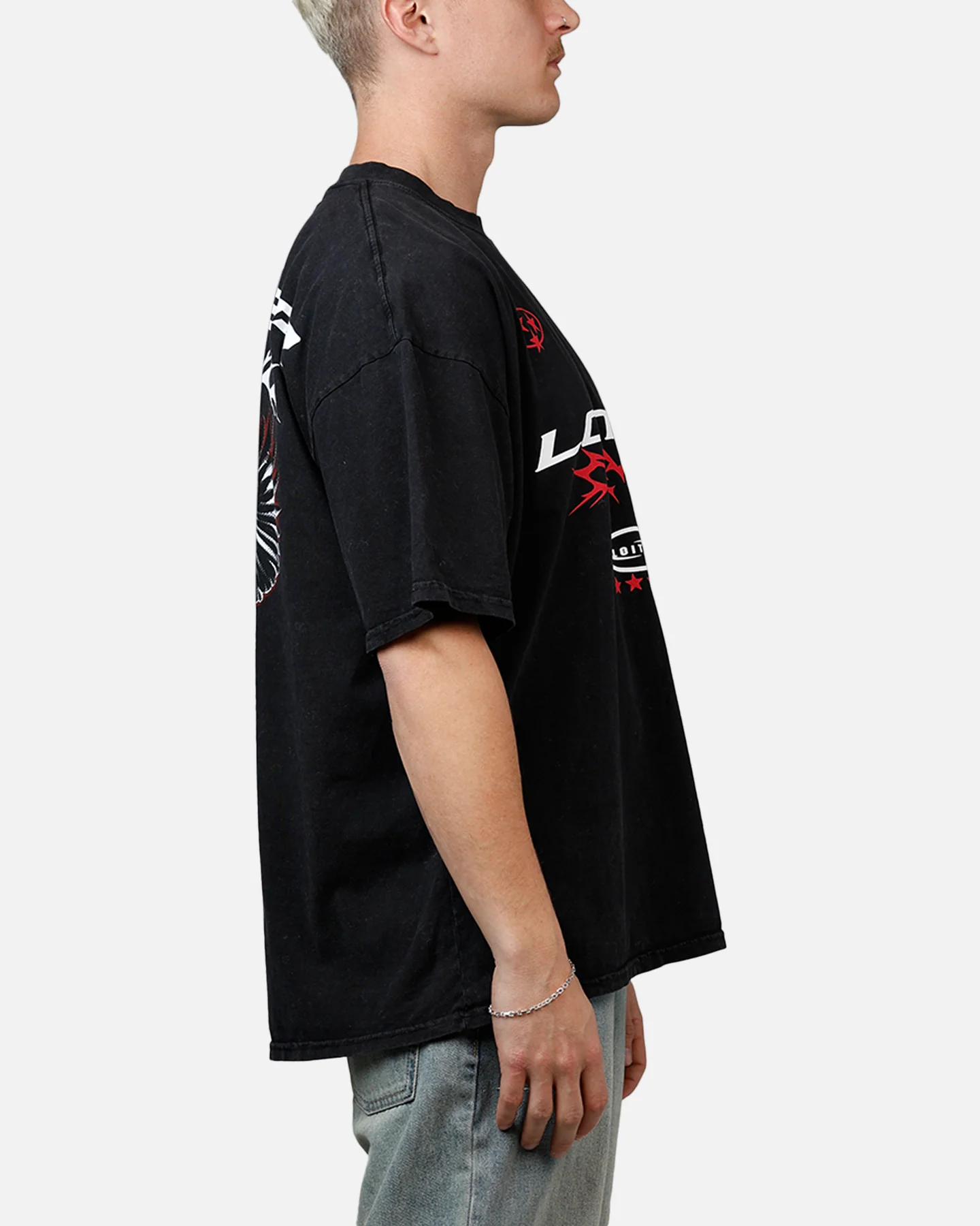 Loiter Flight T-Shirt Black Acidwash - Image 4