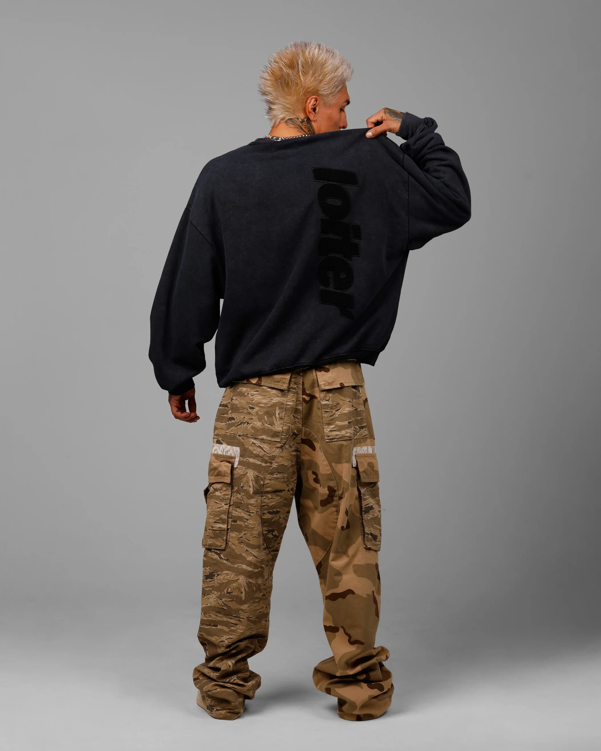 Loiter Freeway Crewneck Washed Black - Image 6