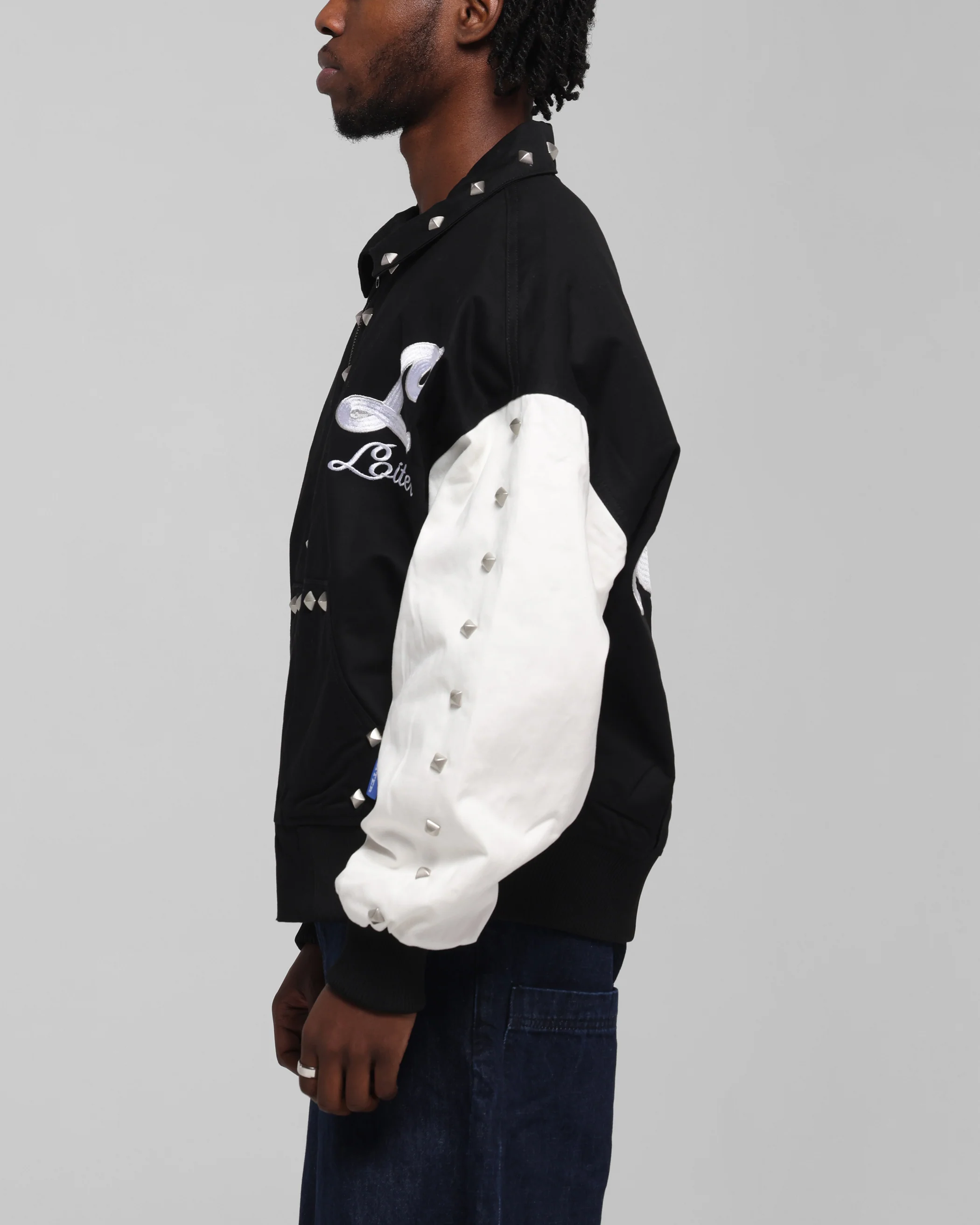 Loiter Frontier Varsity Jacket Black/Off White - Image 6