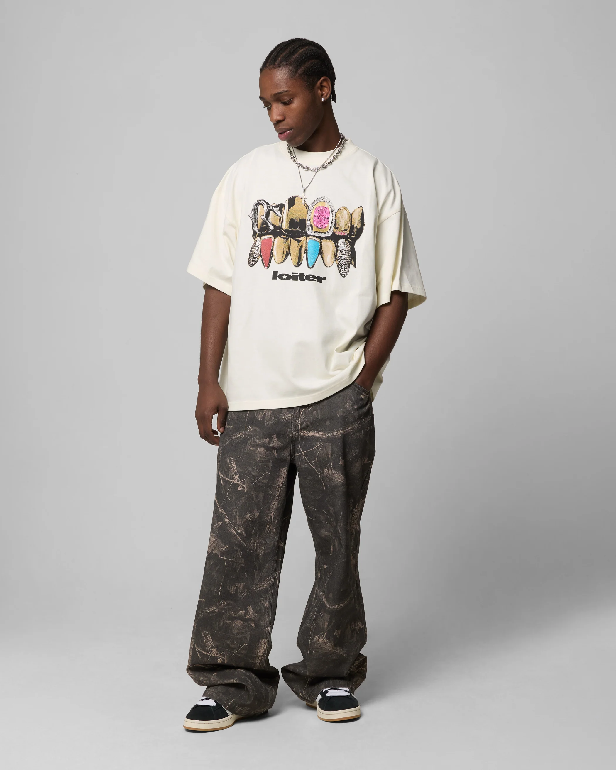 Loiter Grill Set T-Shirt Off White - Image 3