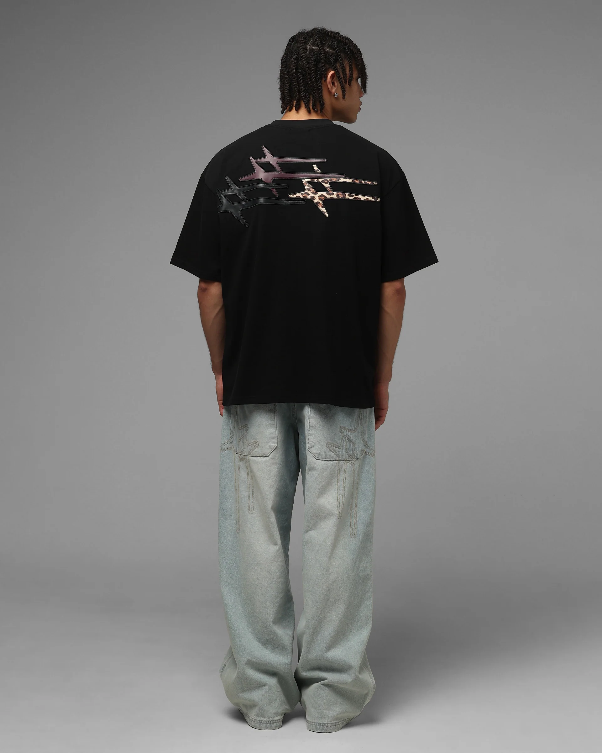 Loiter Hybrid Patch T-Shirt Black - Image 3