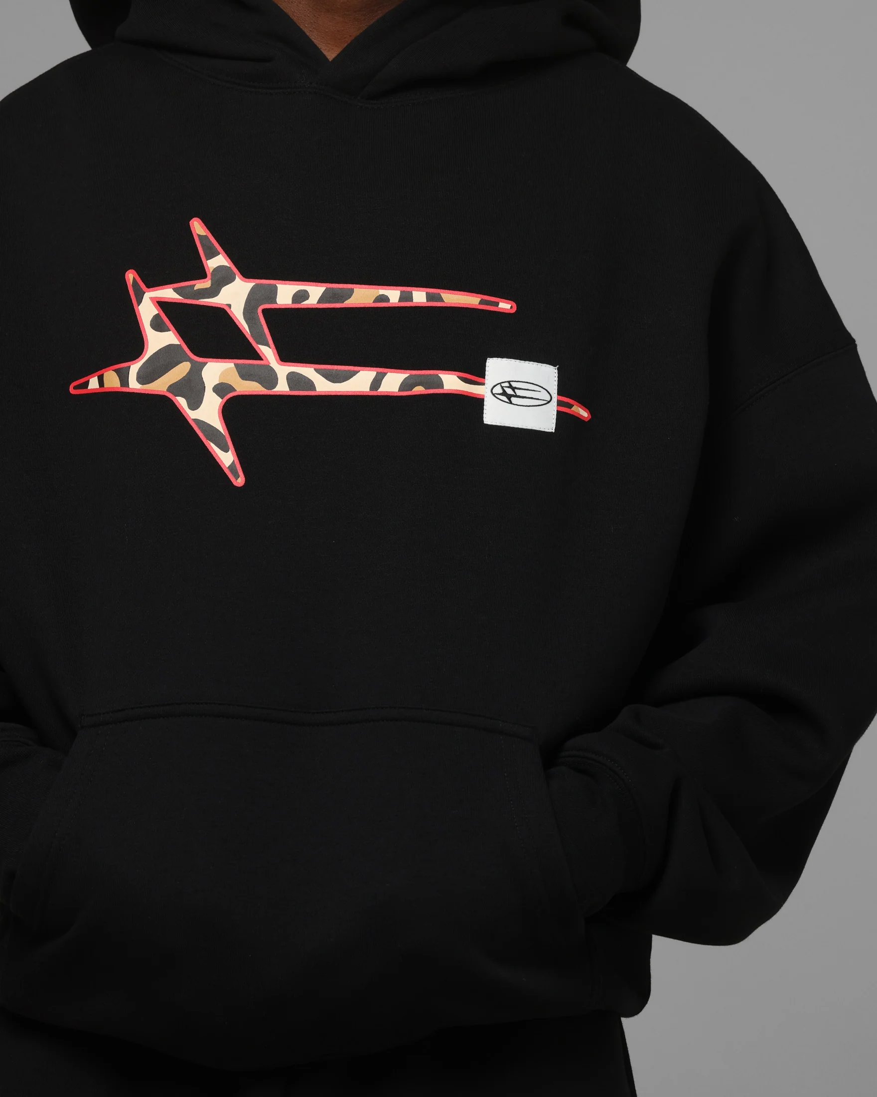 Loiter Hybrid Premium Hoodie Black/Leopard - Image 6