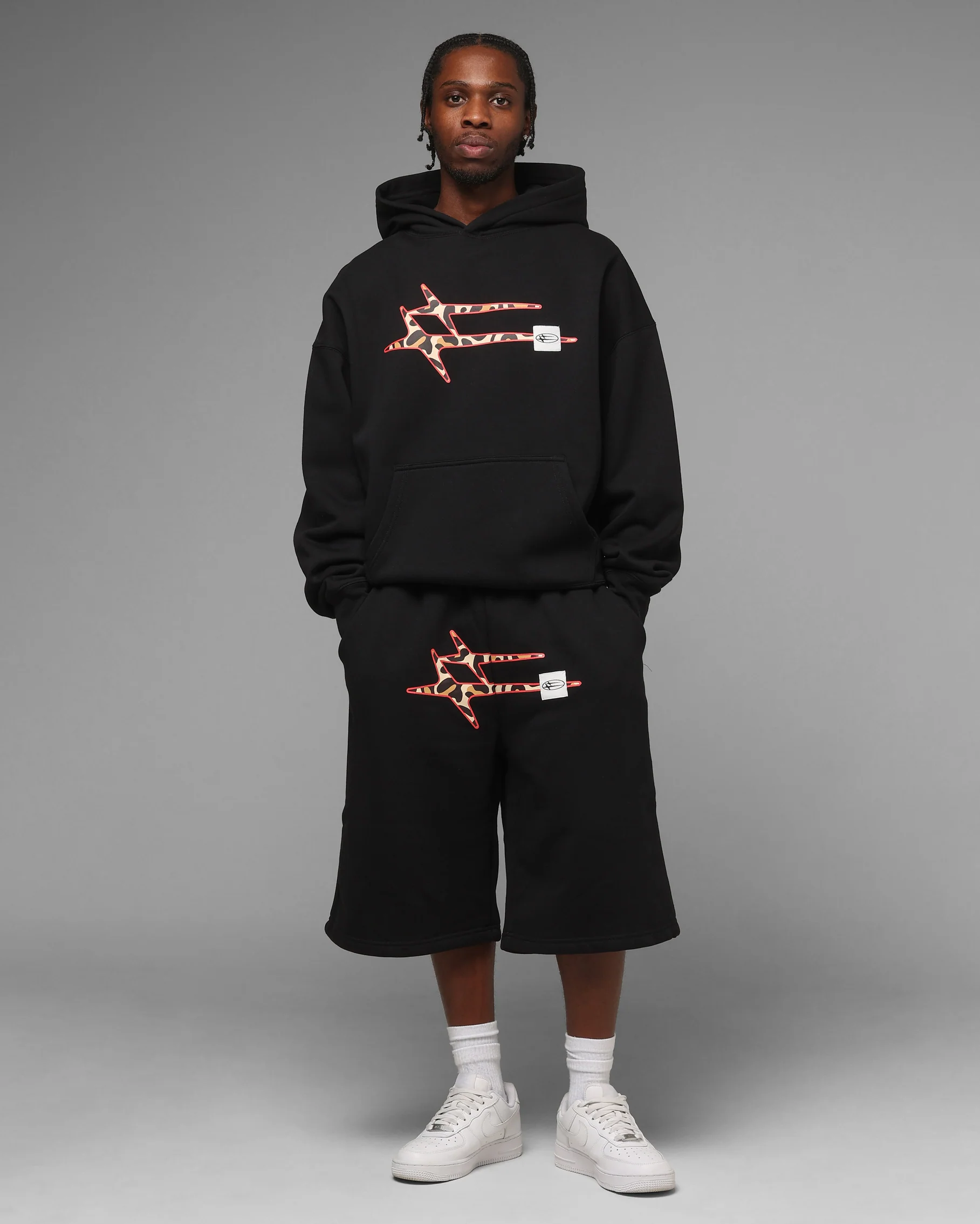 Loiter Hybrid Premium Shorts Black/Leopard - Image 2