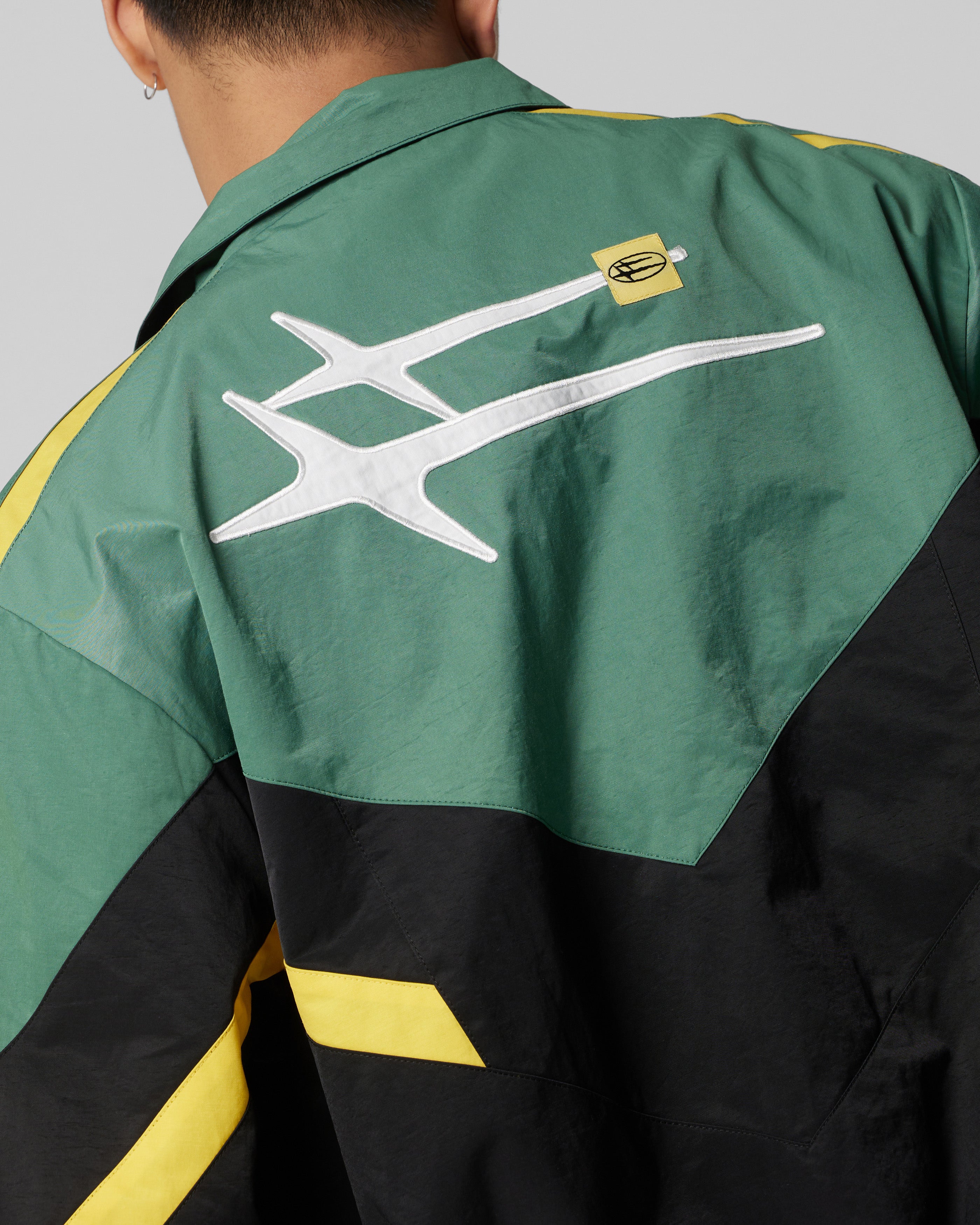 Loiter Hybrid Track Jacket Green/Yellow - Image 8