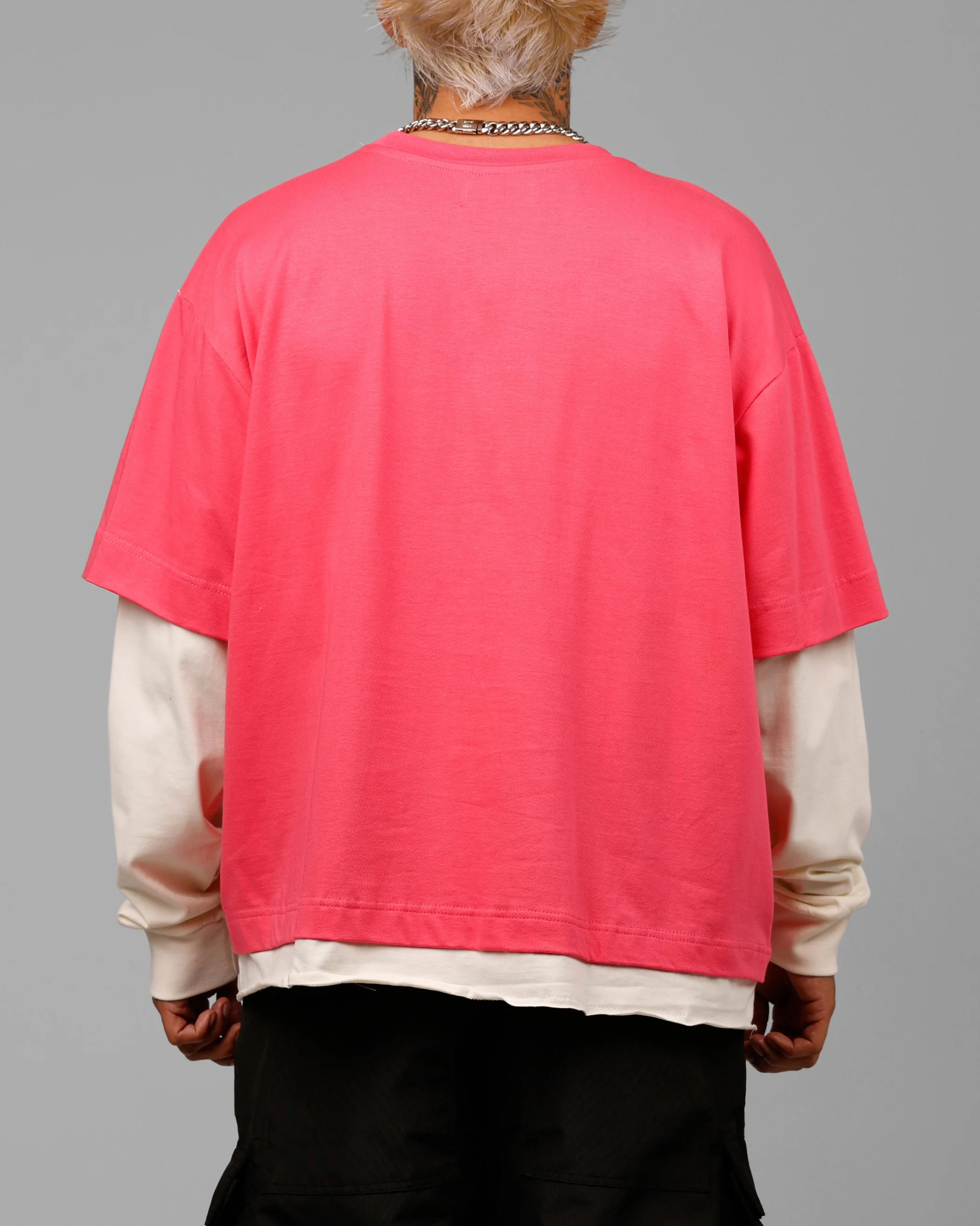 Loiter Impact Long Sleeve T-Shirt Washed Pink/White - Image 2