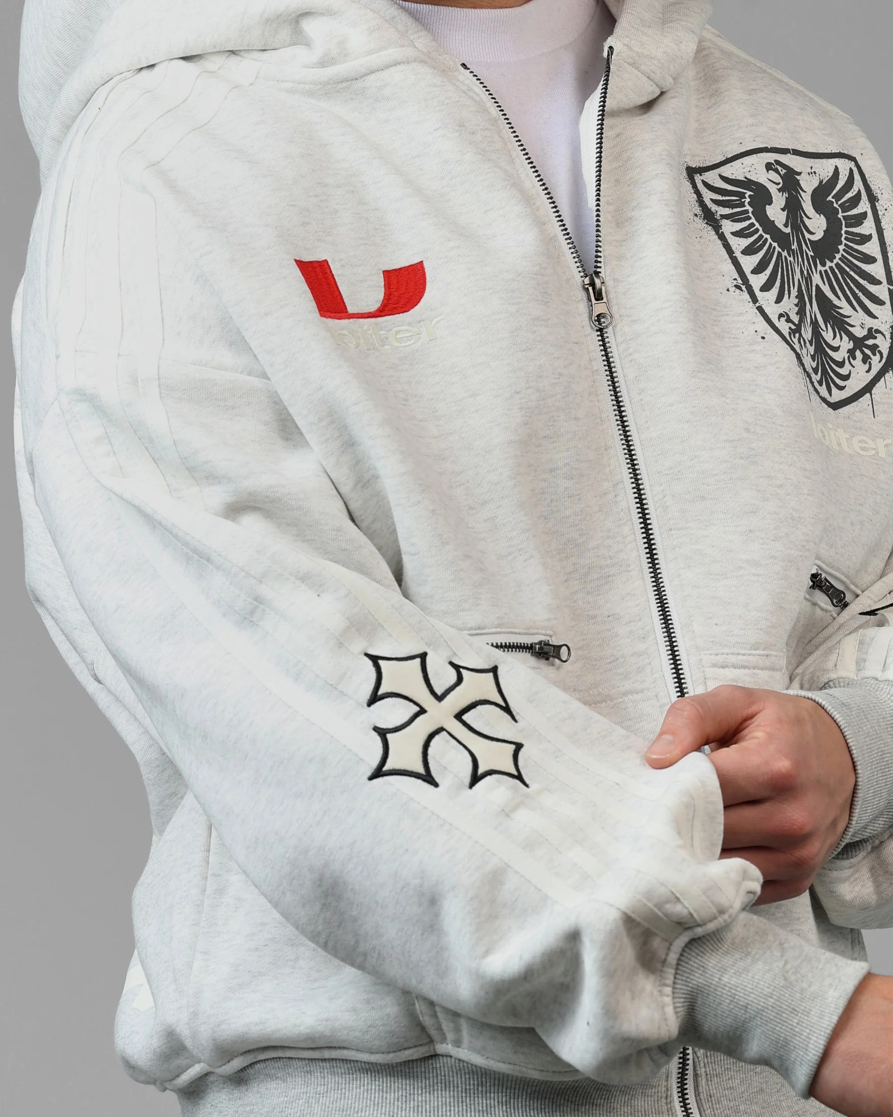 Loiter Imperial Zip Hoodie Grey - Image 7