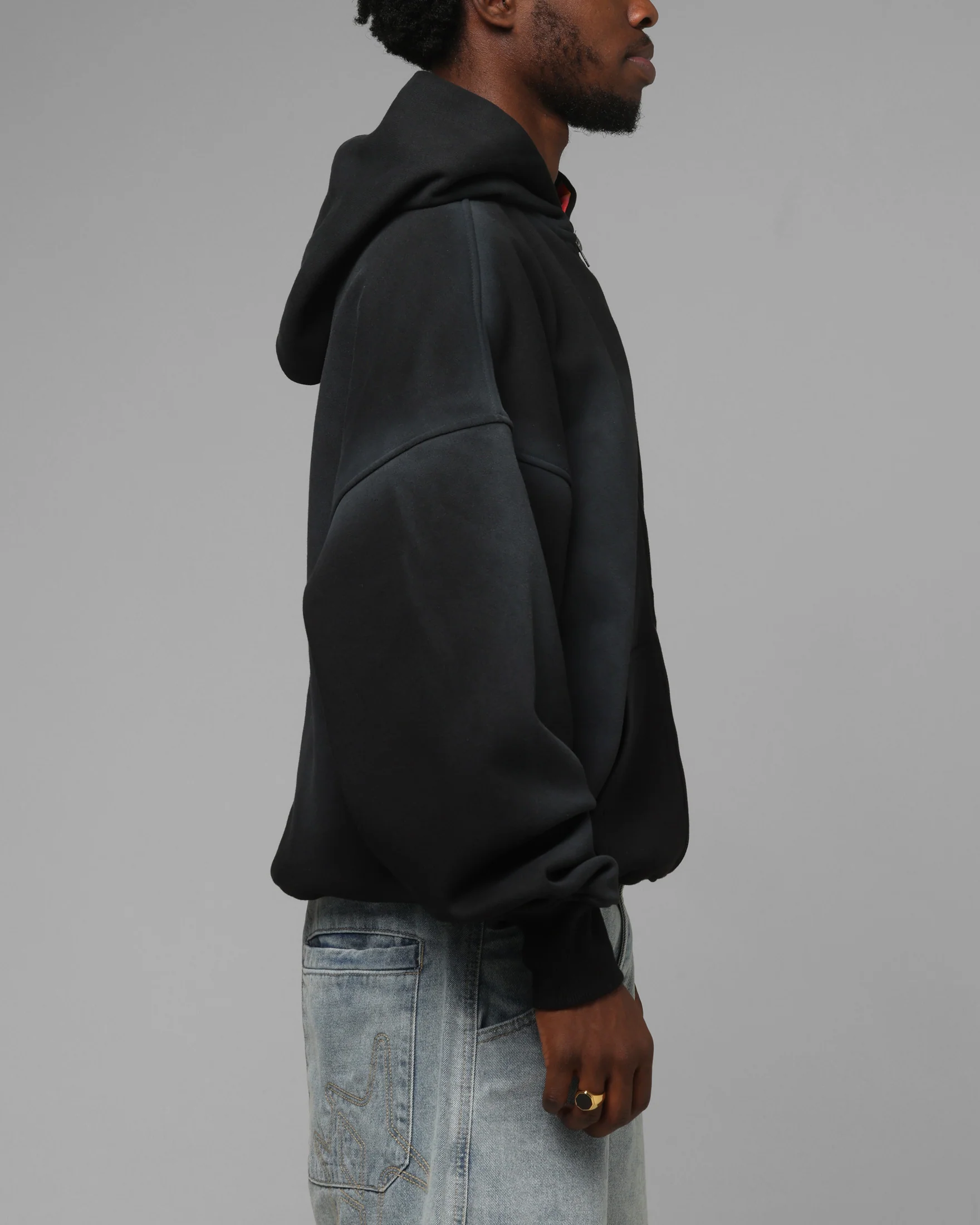 Loiter Inferno Zip Hoodie Black - Image 4