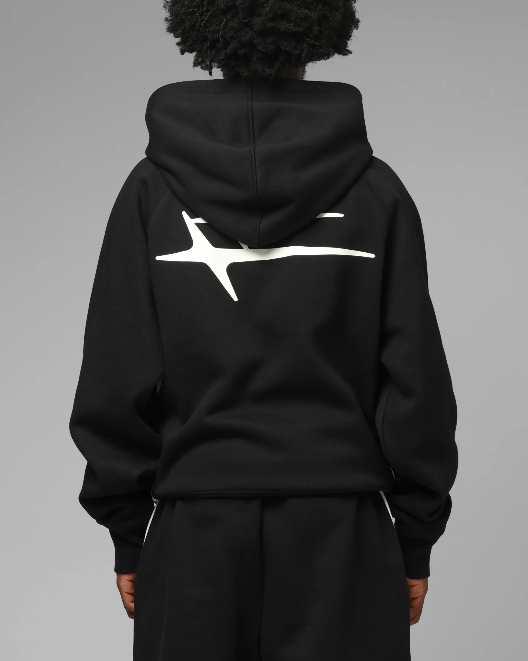 Loiter Jet Stream Zip Hoodie Black/White - Image 2