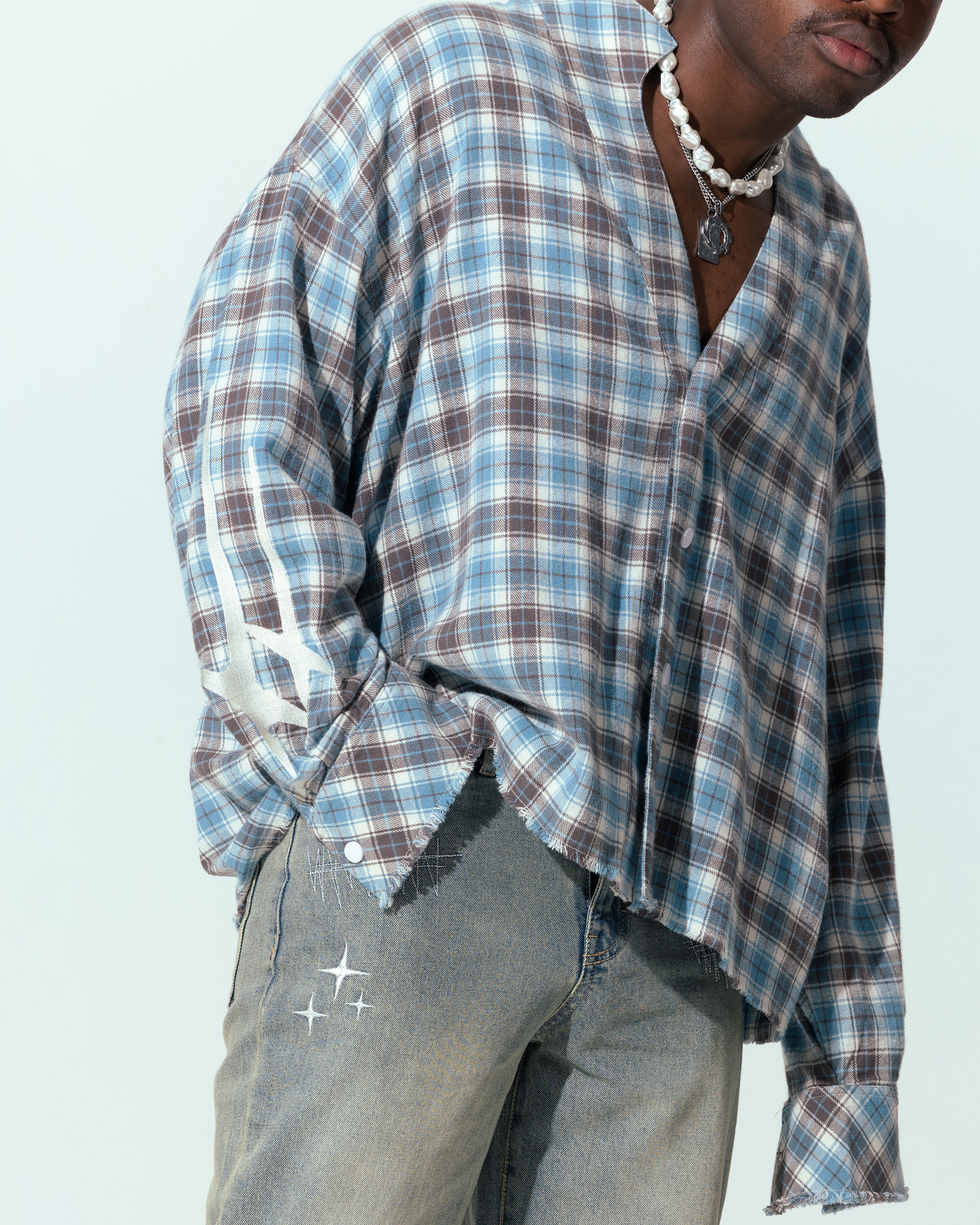 Loiter Kimono Flannel Blue - Image 7