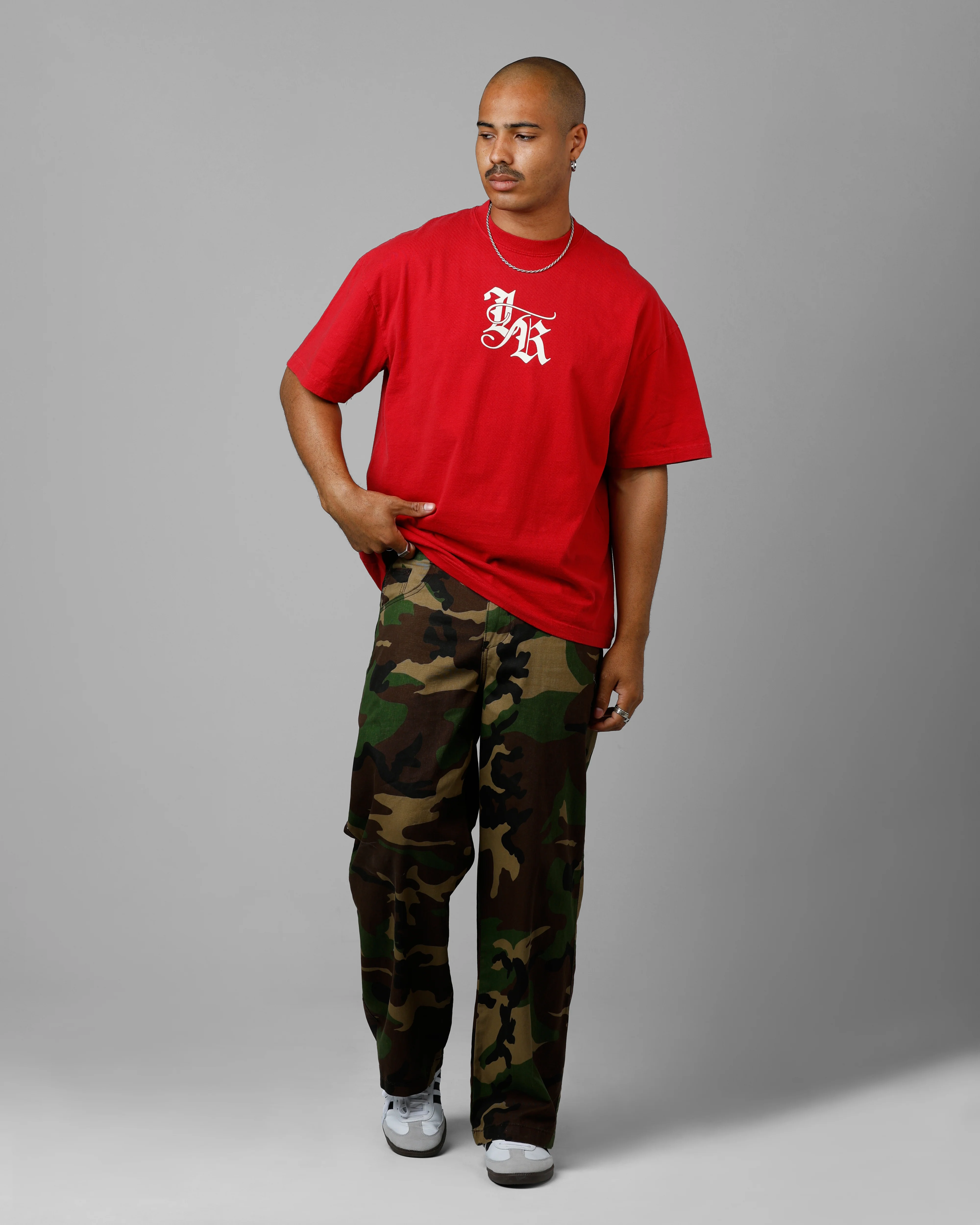 Loiter Made Me Puff Print T-Shirt Red - Image 3