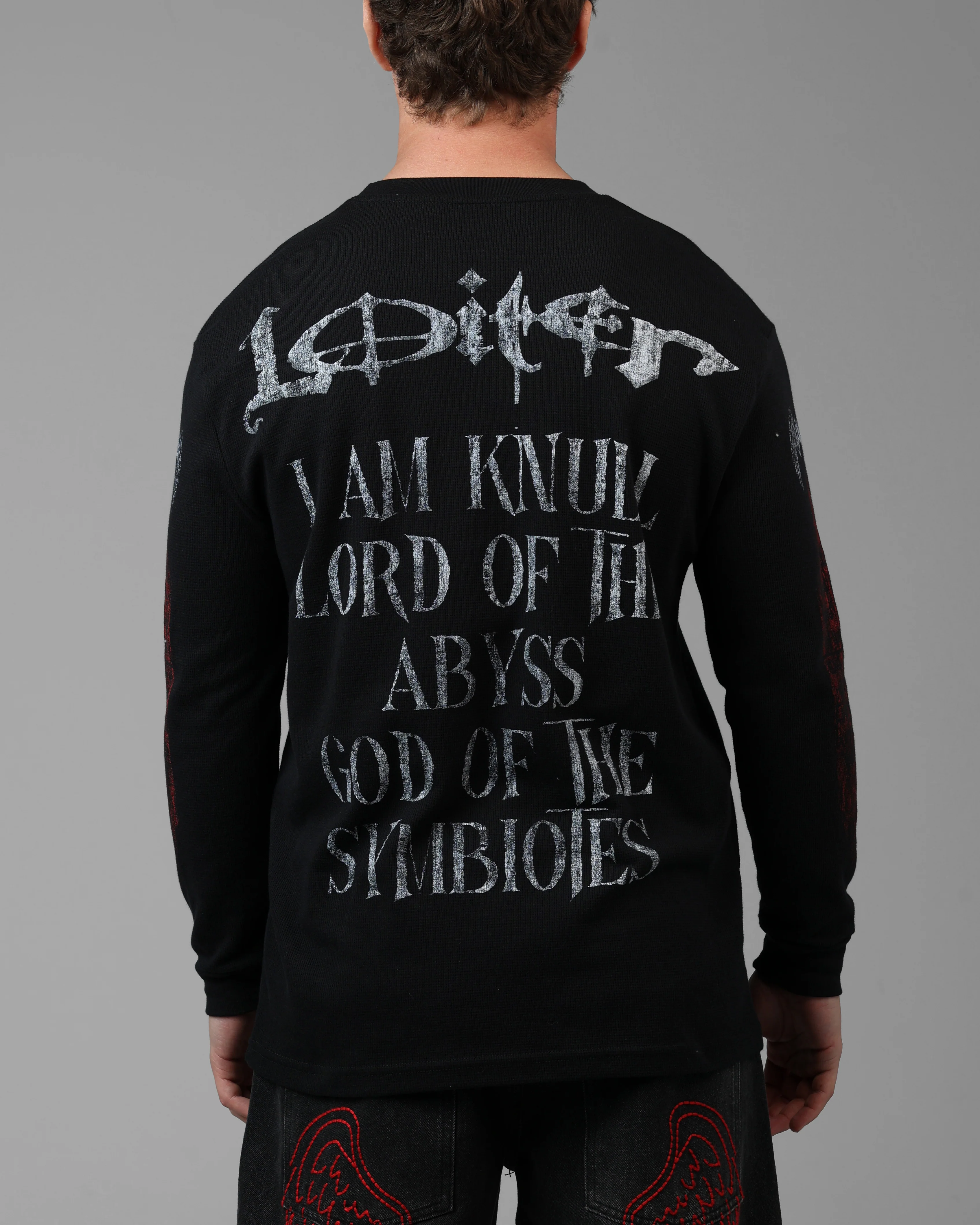 Loiter Marvel Knull Long Sleeve T-Shirt Black - Image 2