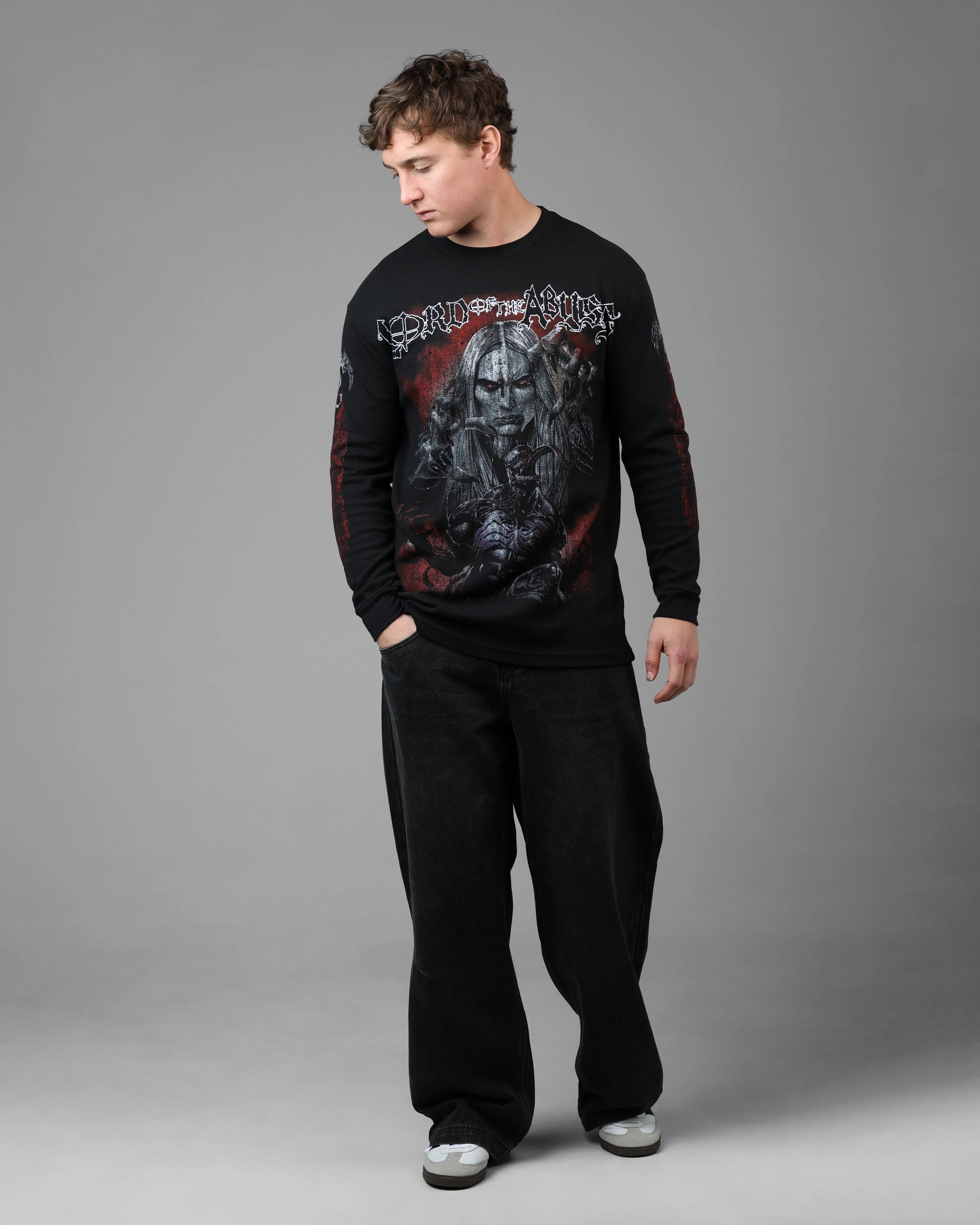 Loiter Marvel Knull Long Sleeve T-Shirt Black - Image 3
