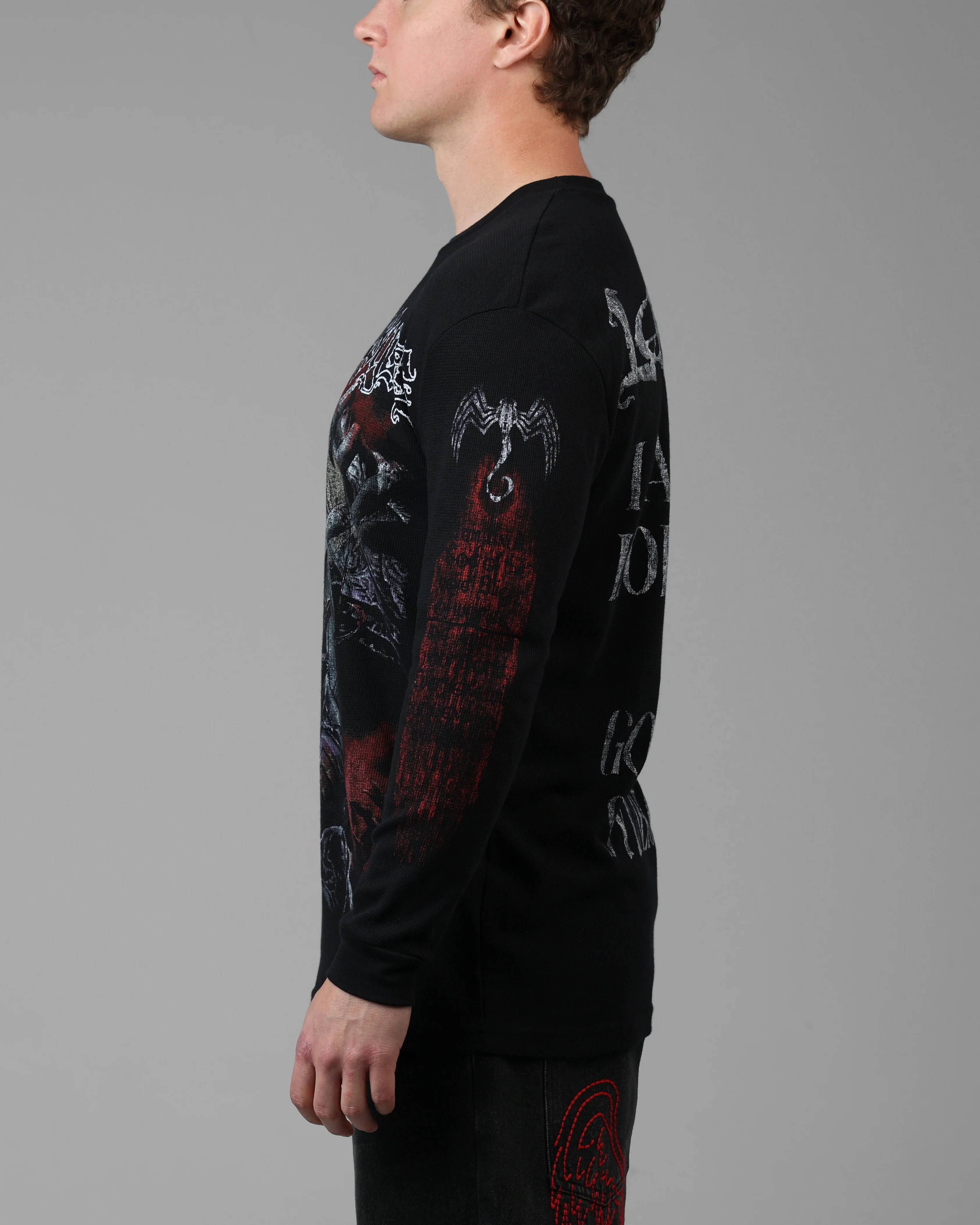 Loiter Marvel Knull Long Sleeve T-Shirt Black - Image 5