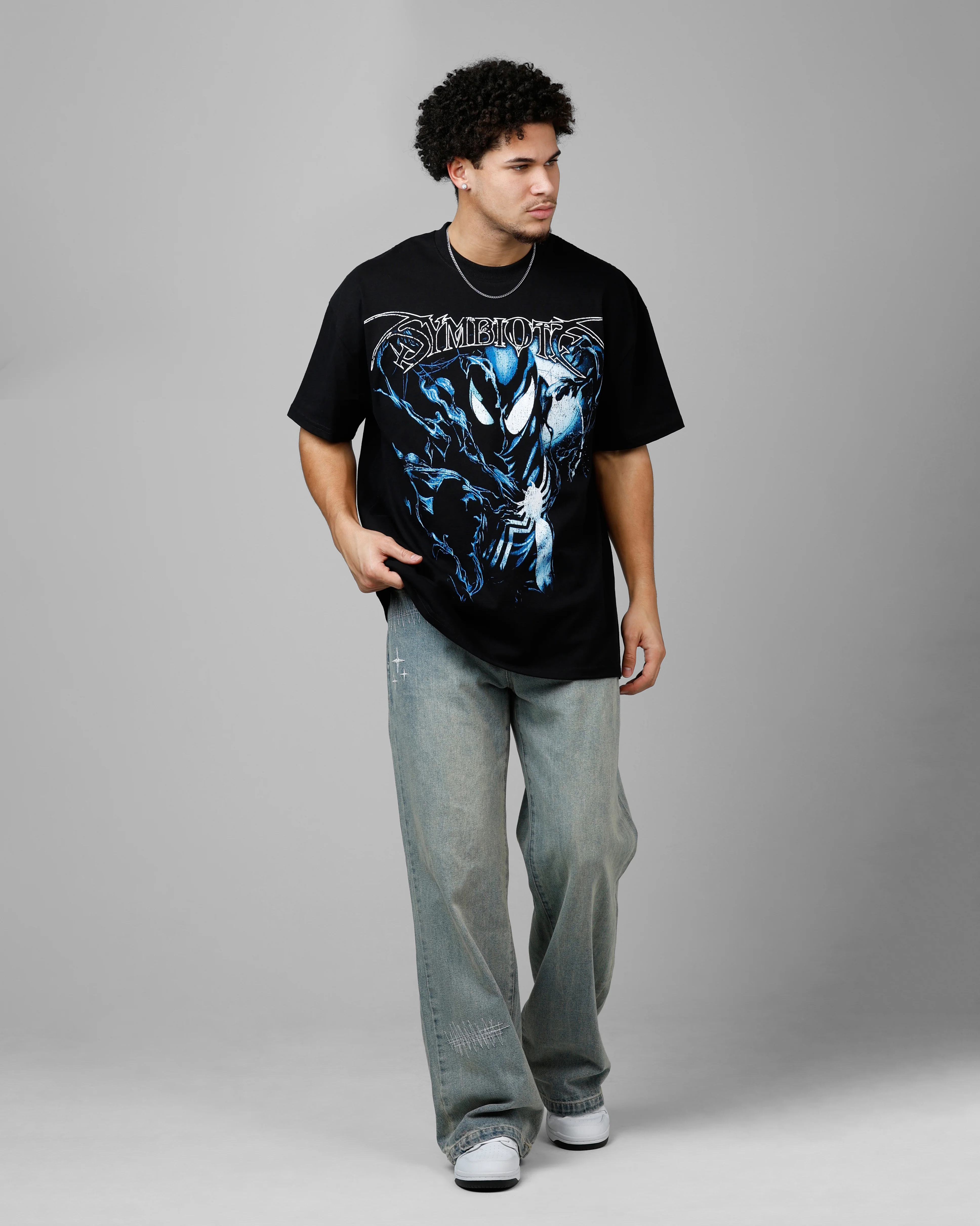 Loiter Marvel Spider-Man Symbiote Heavyweight T-Shirt Black - Image 3