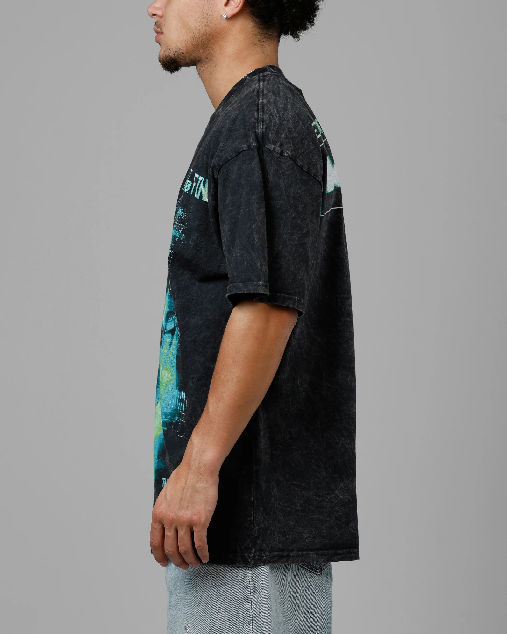 Loiter Night Crawler Drop T-Shirt Black Acidwash - Image 5
