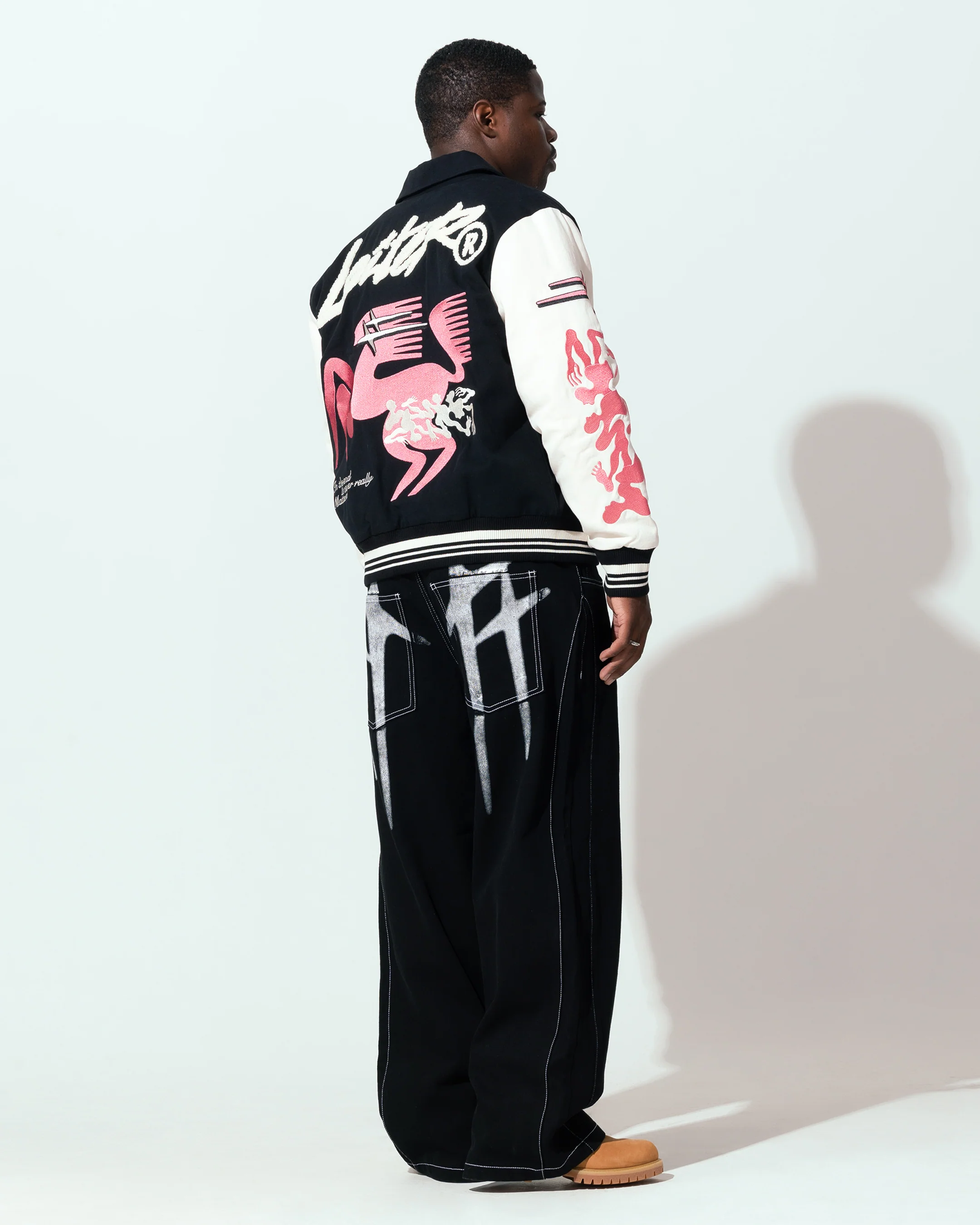 Loiter Oasis Varsity Jacket Black - Image 4