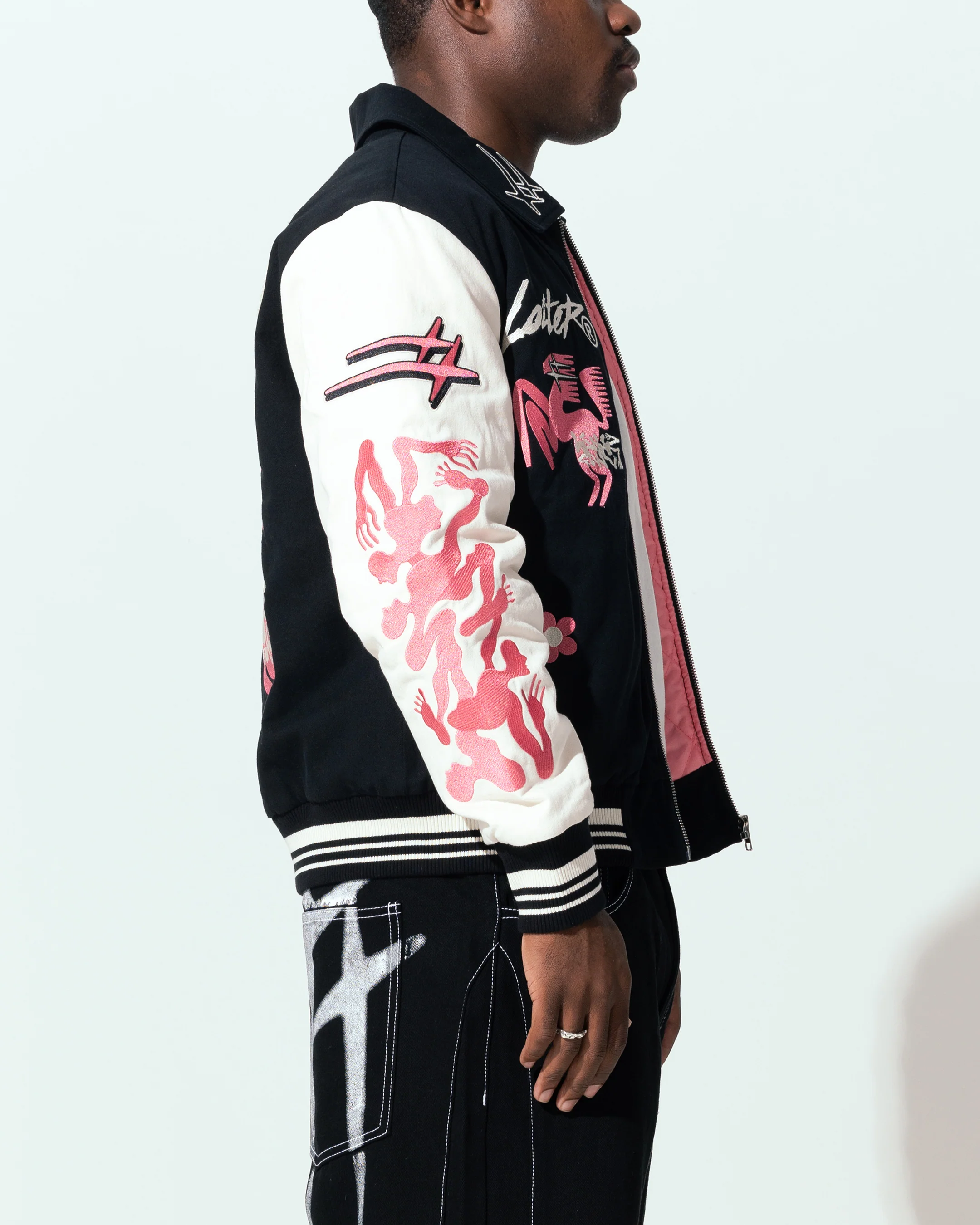 Loiter Oasis Varsity Jacket Black - Image 5