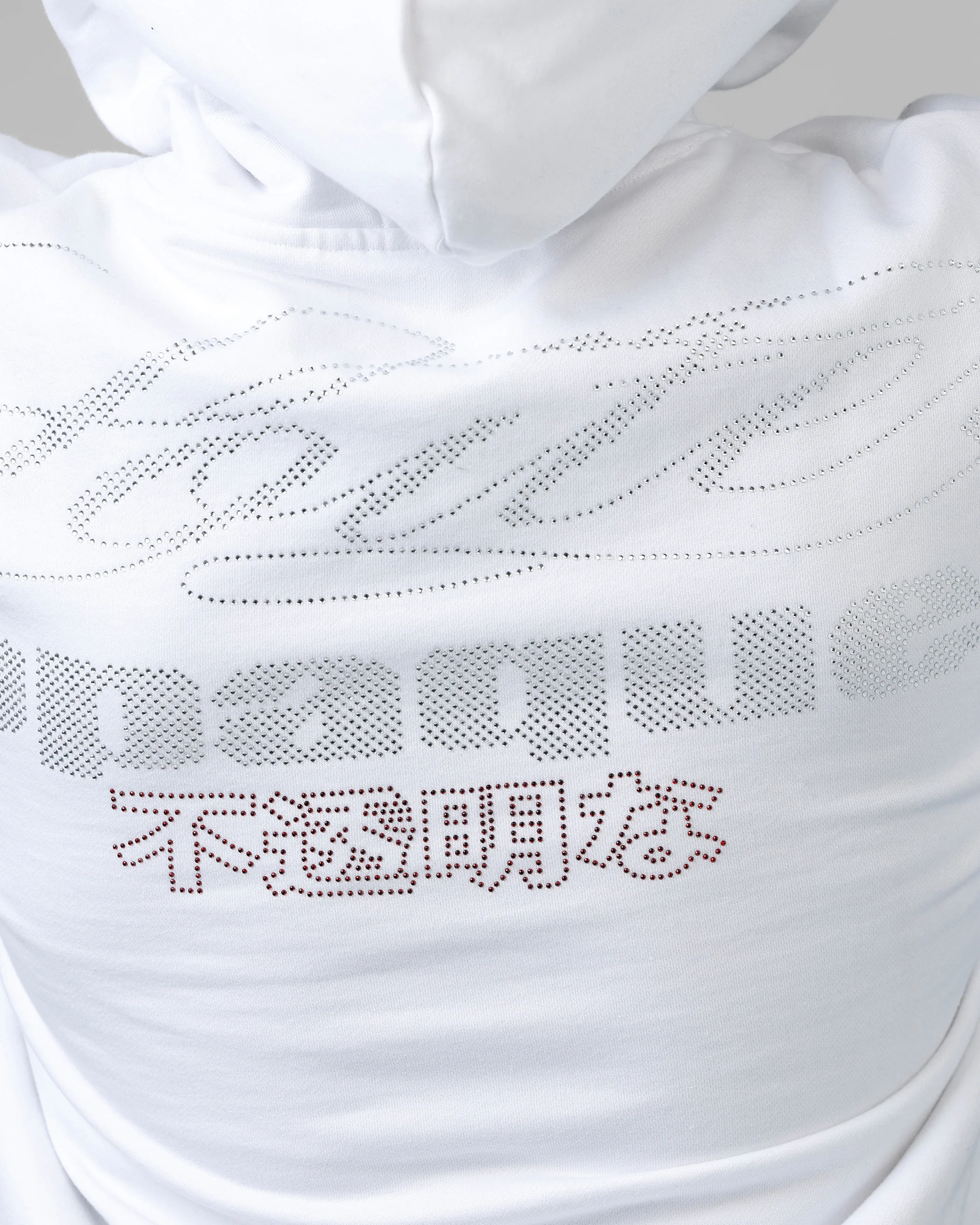 Loiter Opaque Rhinestone Premium Hoodie Off White - Image 8