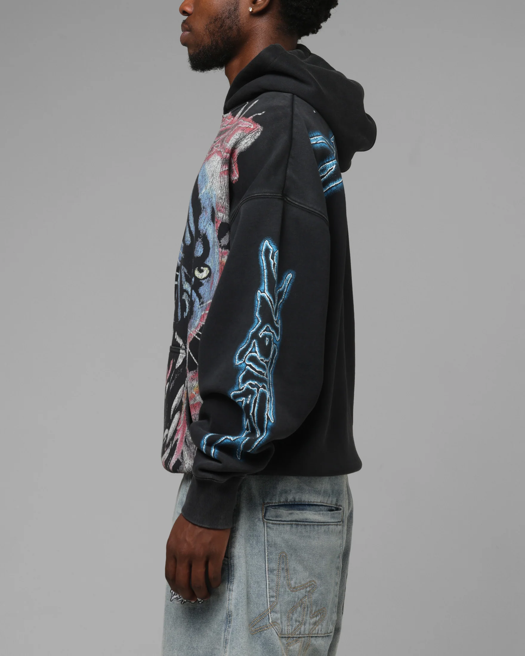 Loiter Panther Airbrush Hoodie Black - Image 6