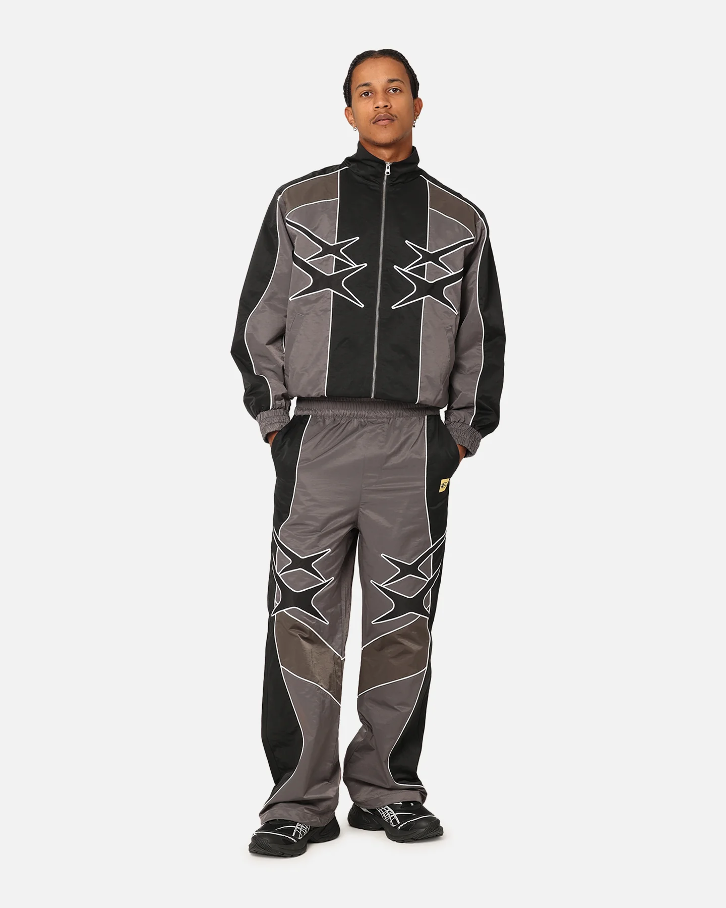 Loiter Paradise Track Jacket Black/Grey - Image 2