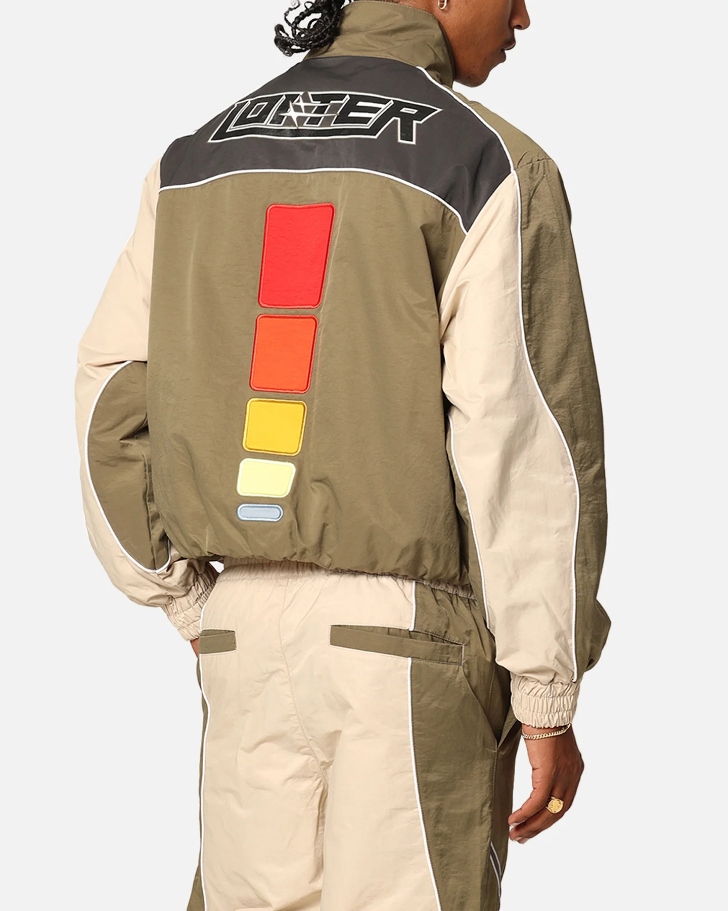 Loiter Paradise Track Jacket Stone/Khaki - Image 3