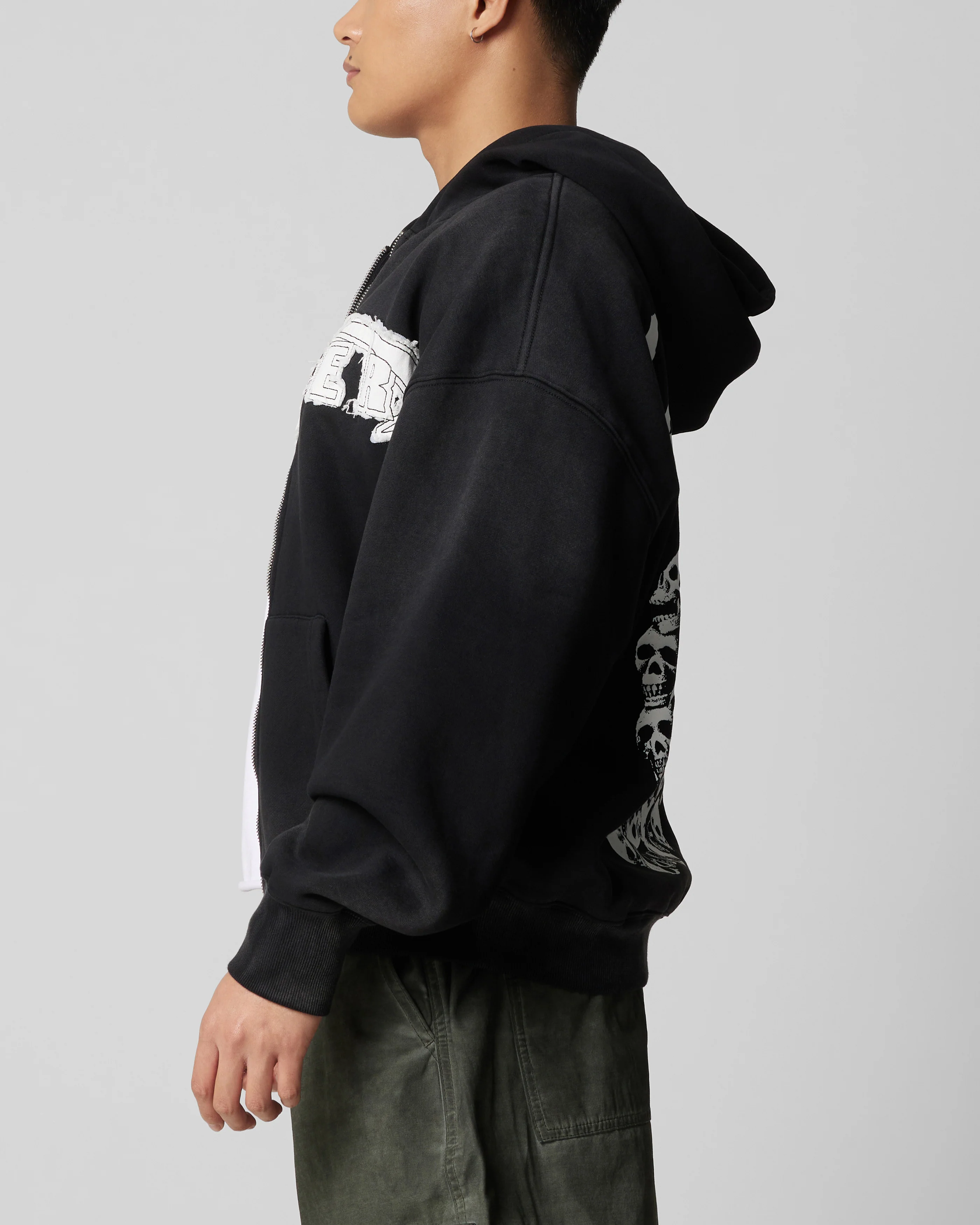 Loiter Peace To Make Zip Hoodie Black - Image 6