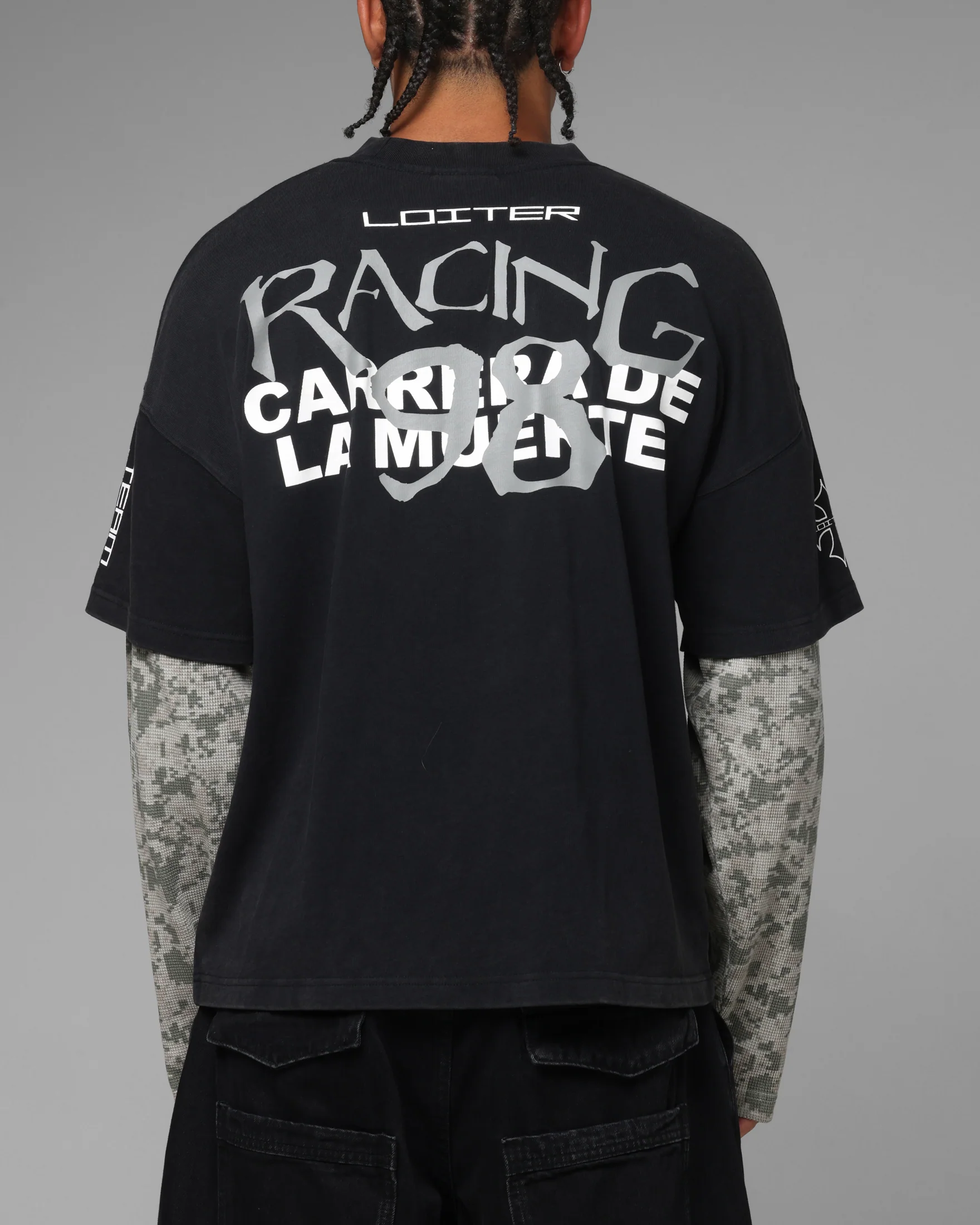Loiter Performance Layered Long Sleeve T-Shirt Black - Image 2