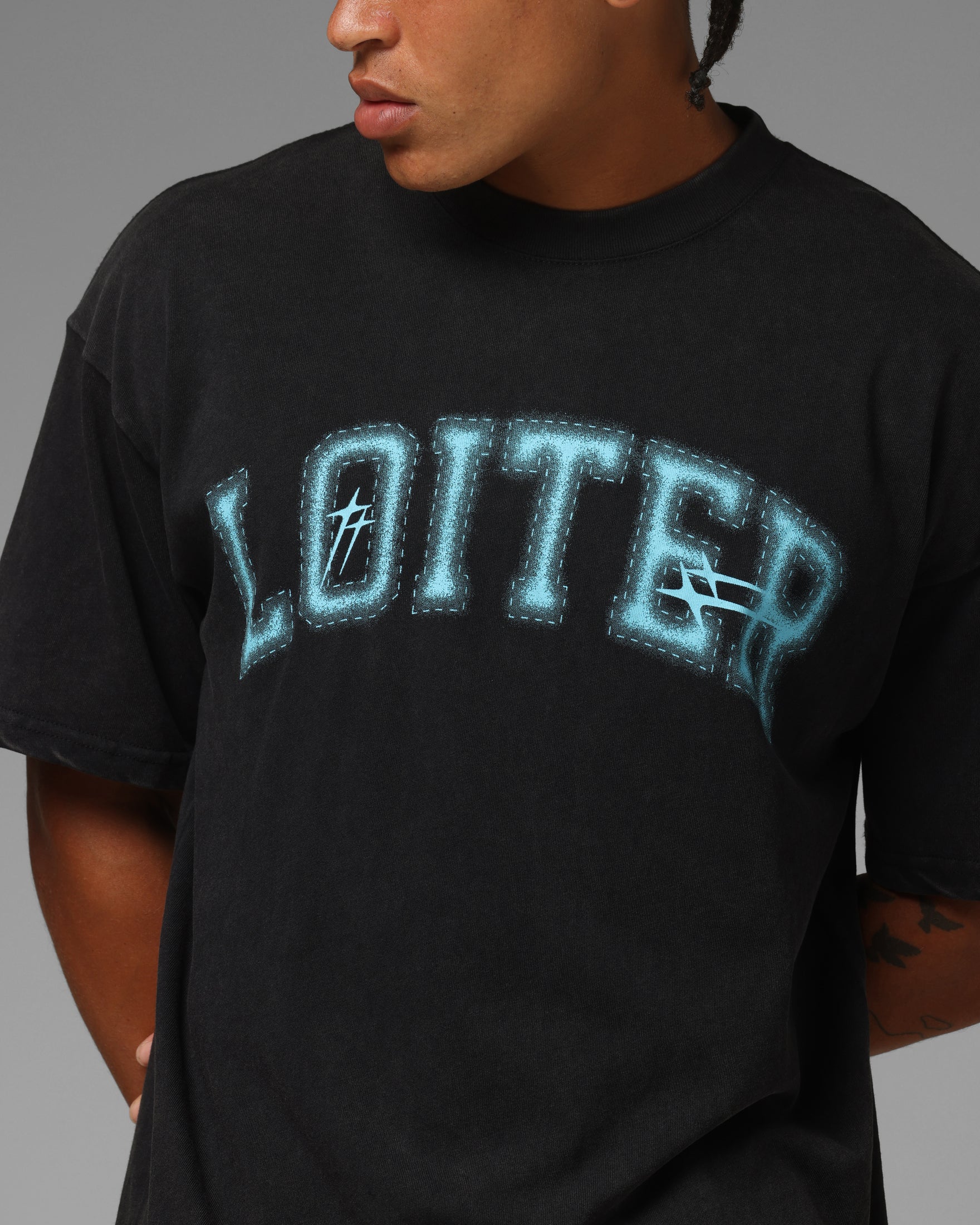 Loiter Phanton 98 T-Shirt Black Acidwash - Image 7