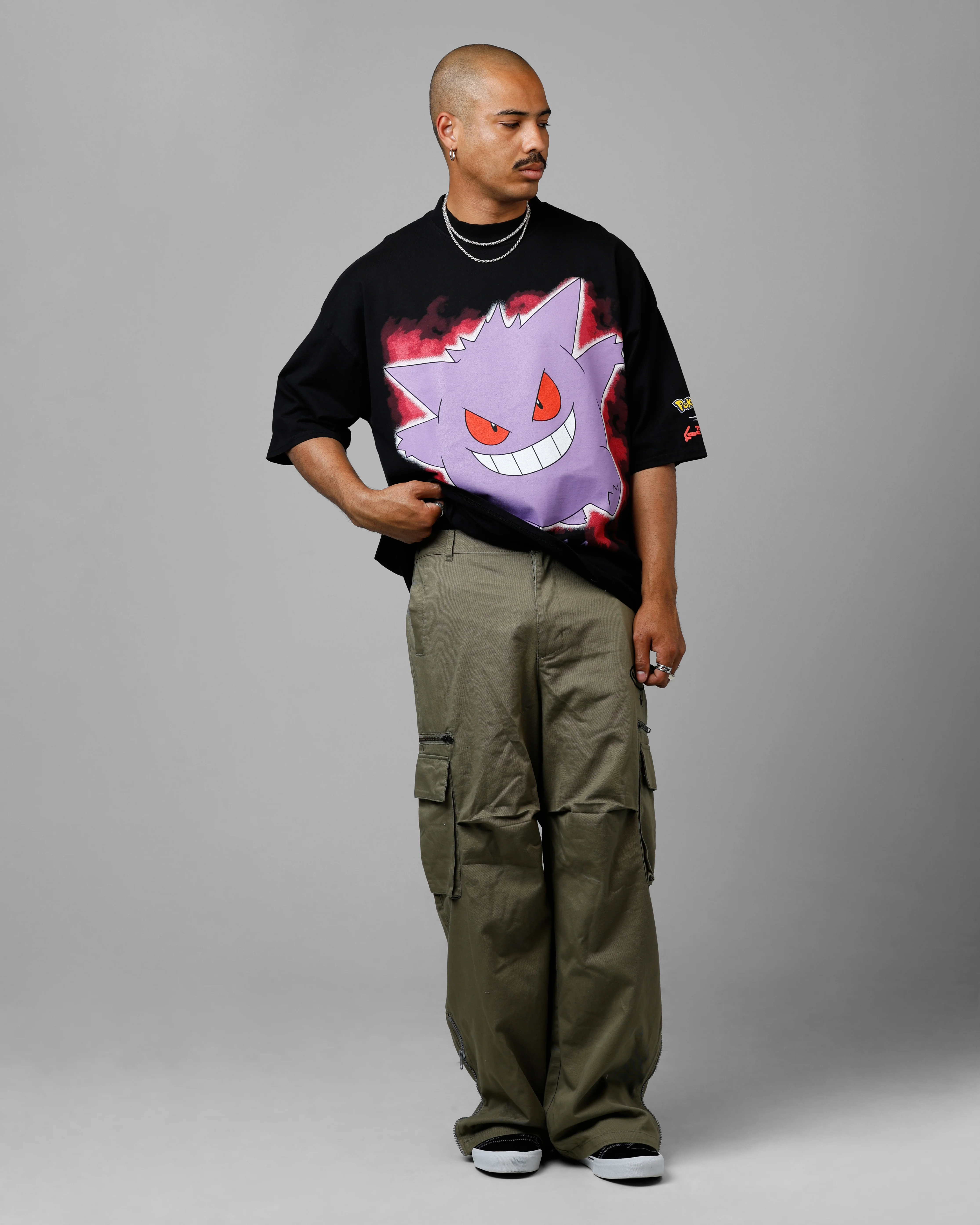 Loiter Pokémon By Loiter Gengar Premium T-Shirt Black - Image 3