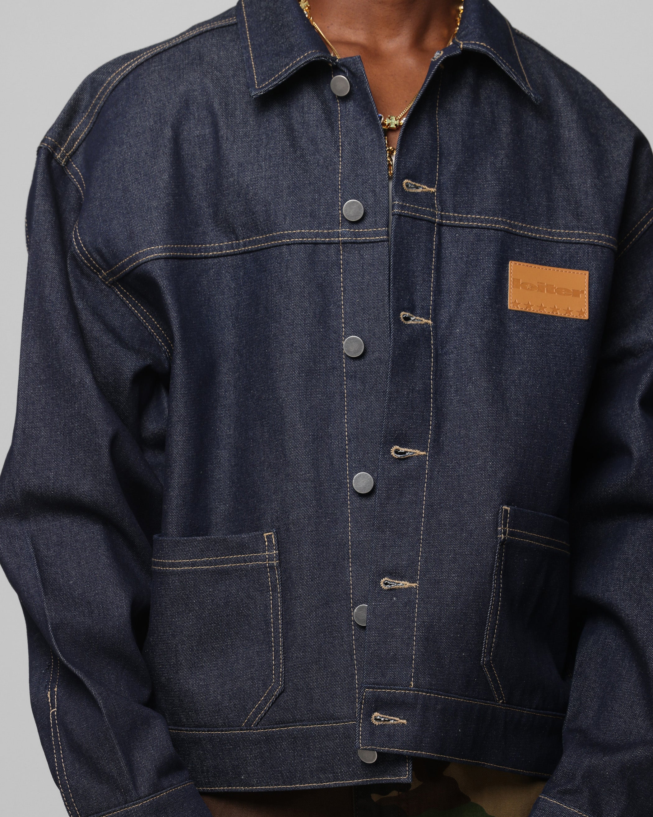 Loiter Prestige Denim Jacket Raw Indigo - Image 6