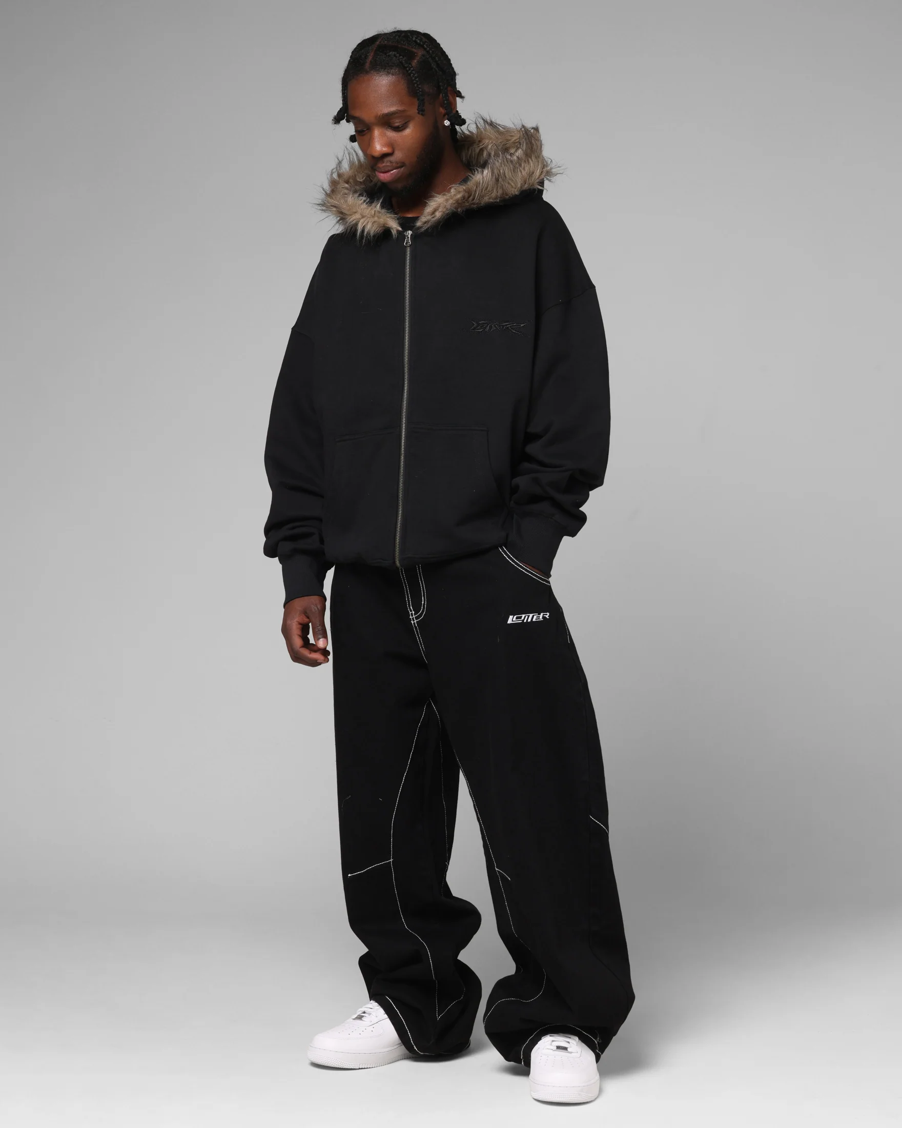Loiter Purity Zip Hoodie Black - Image 3
