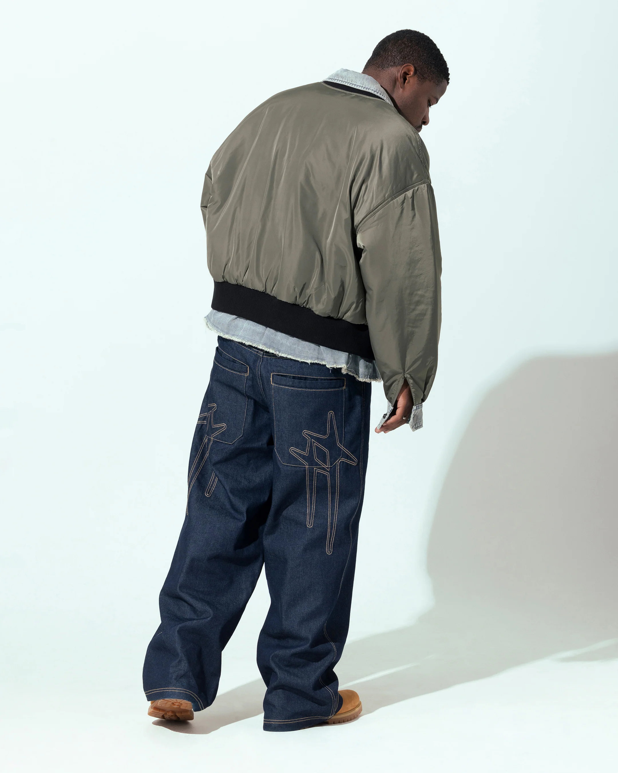 Loiter Shadow Layered Bomber Jacket Khaki - Image 4