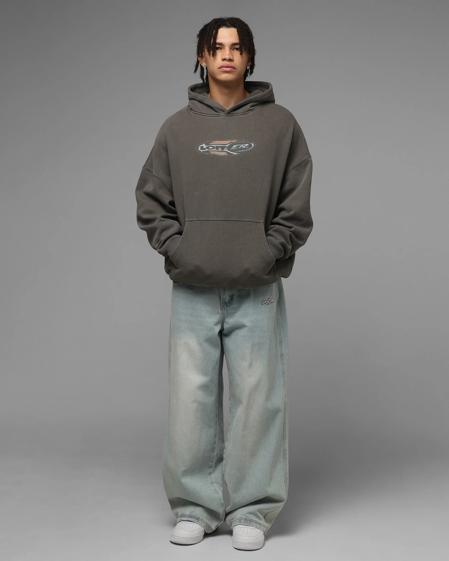 Loiter Speedform Hoodie Washed Charcoal - Image 3