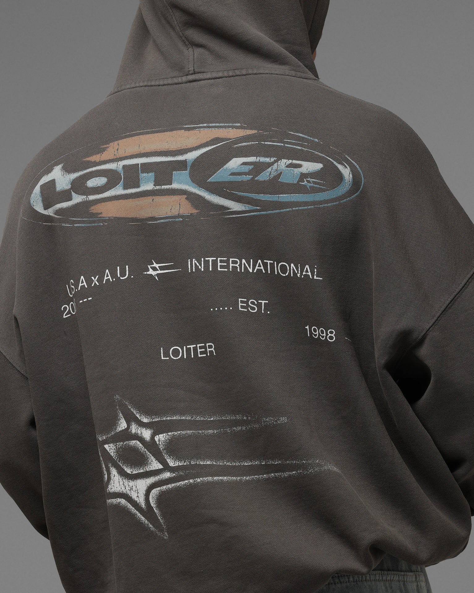 Loiter Speedform Hoodie Washed Charcoal - Image 7