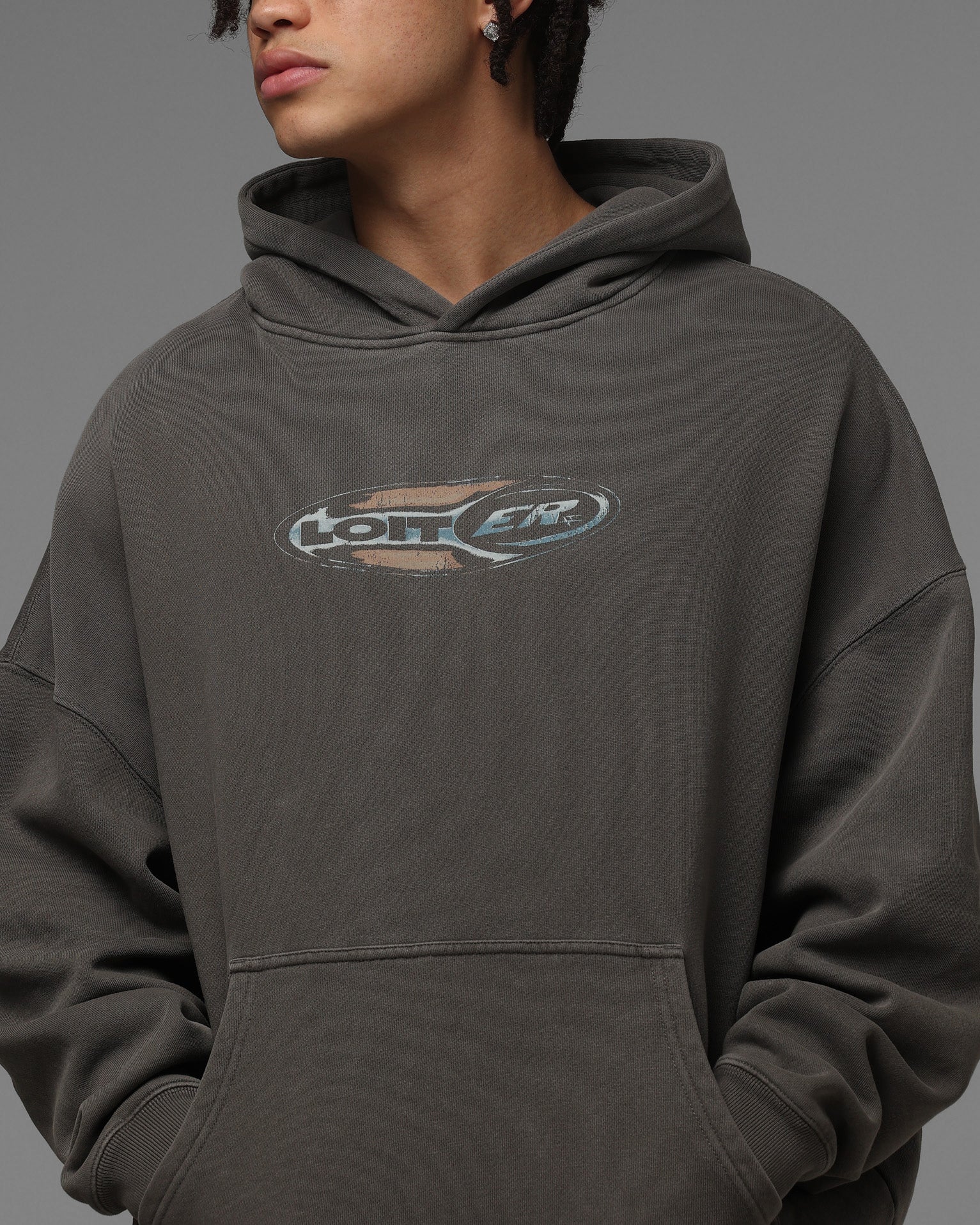 Loiter Speedform Hoodie Washed Charcoal - Image 8