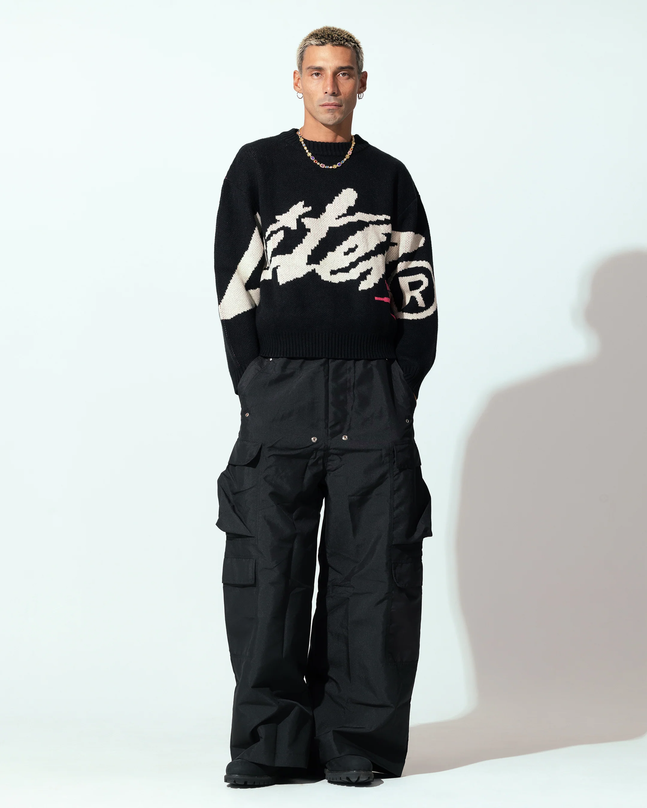 Loiter Spider Knit Sweater Black/White - Image 3