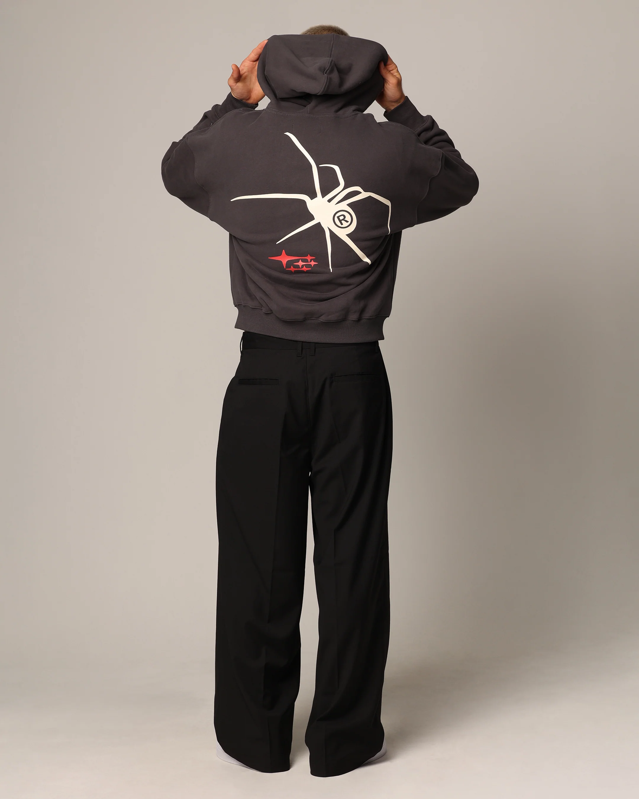 Loiter Spider Zip Hoodie Charcoal - Image 2