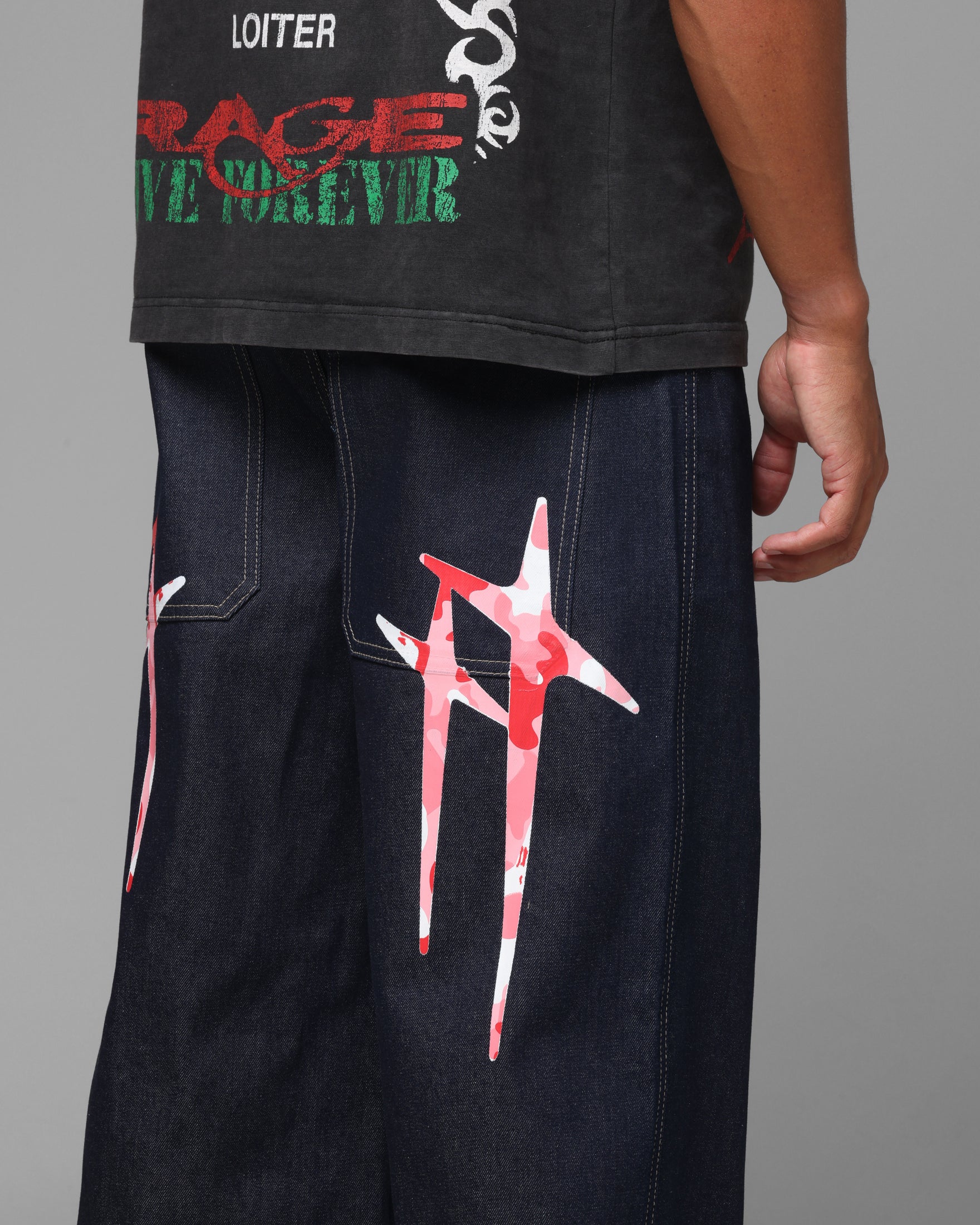 Loiter Star Born Jeans Indigo/Pink - Image 5