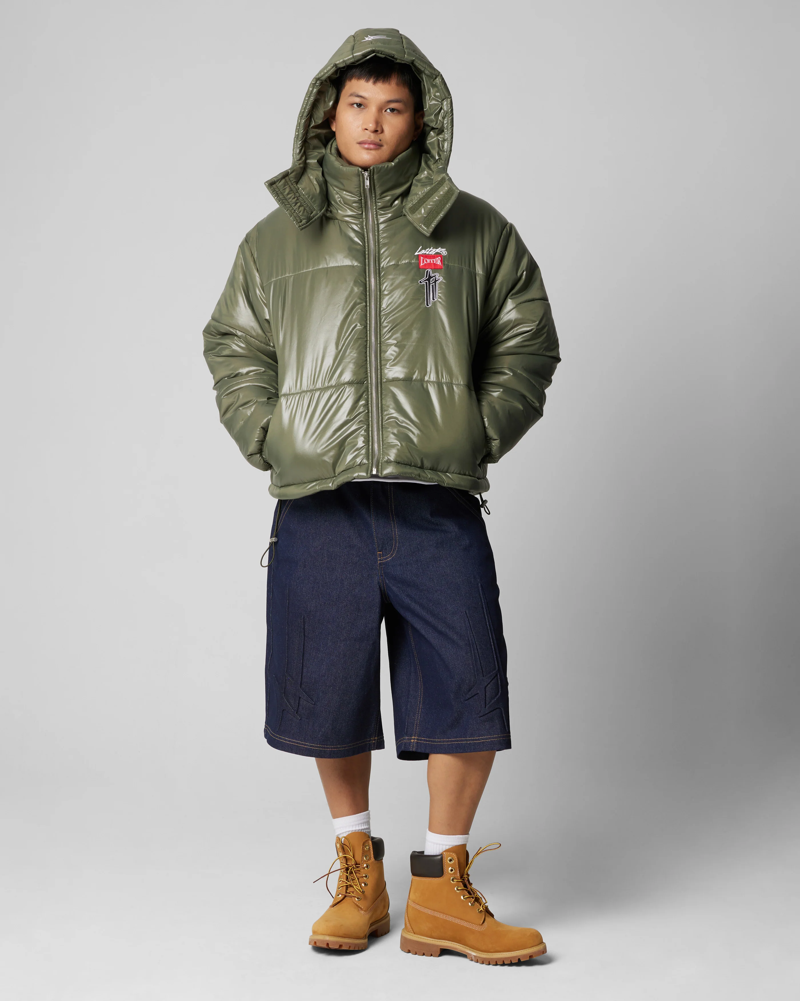 Loiter Star Born Puffer Jacket Green - Image 3