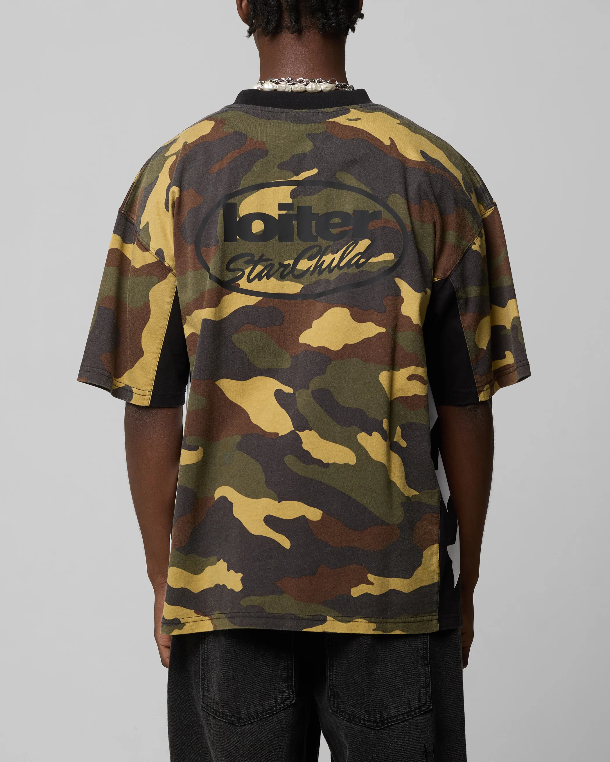 Loiter Star Child T-Shirt Woodland Camo - Image 2