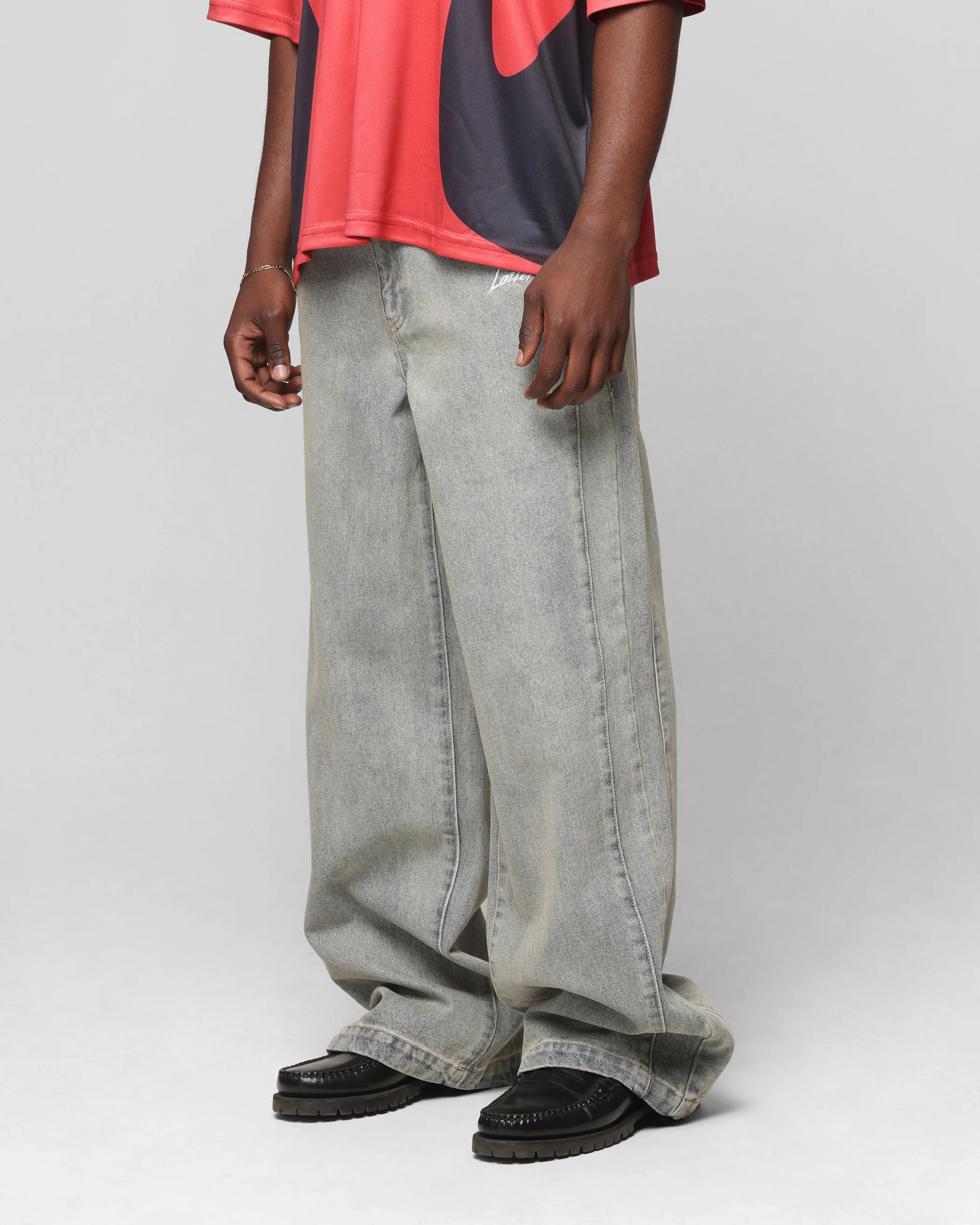 Loiter Star Walker Wide Leg Jean Washed Blue - Image 6