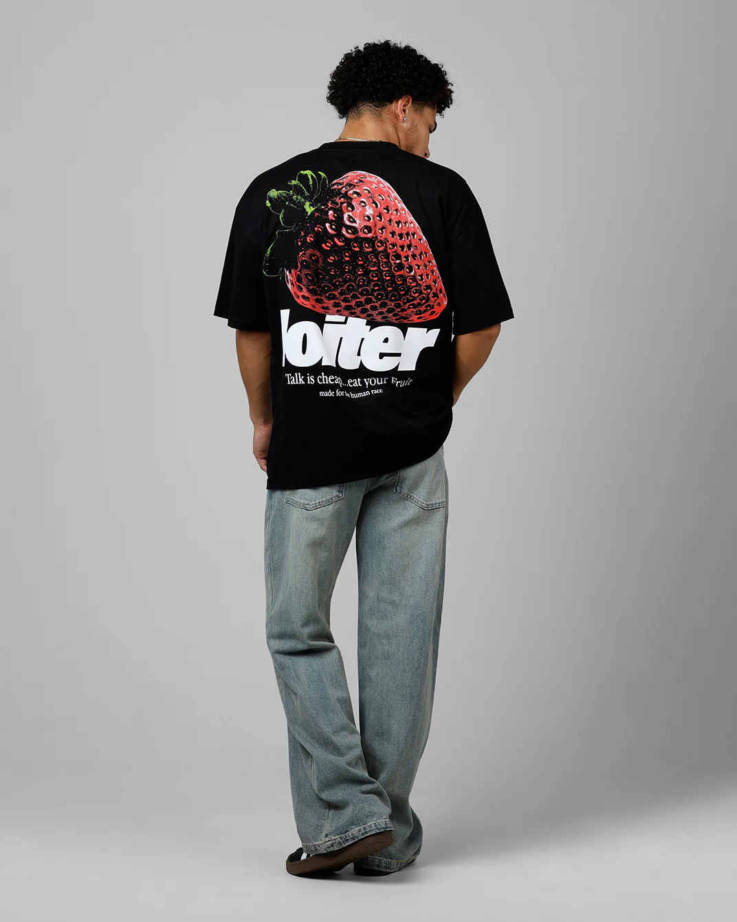 Loiter Strawberry Drop T-Shirt Black - Image 6