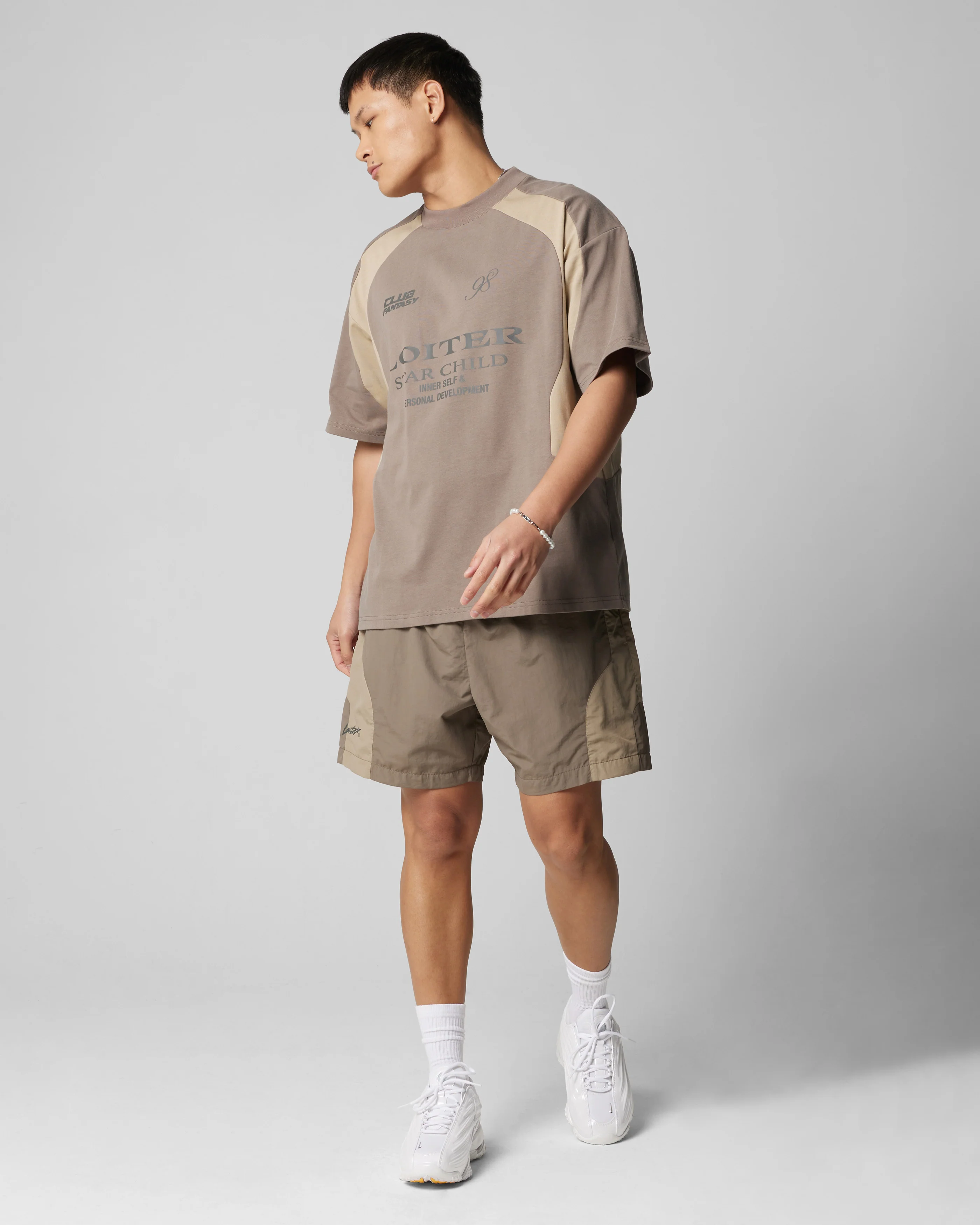 Loiter Subculture Panel Shorts Brown - Image 2