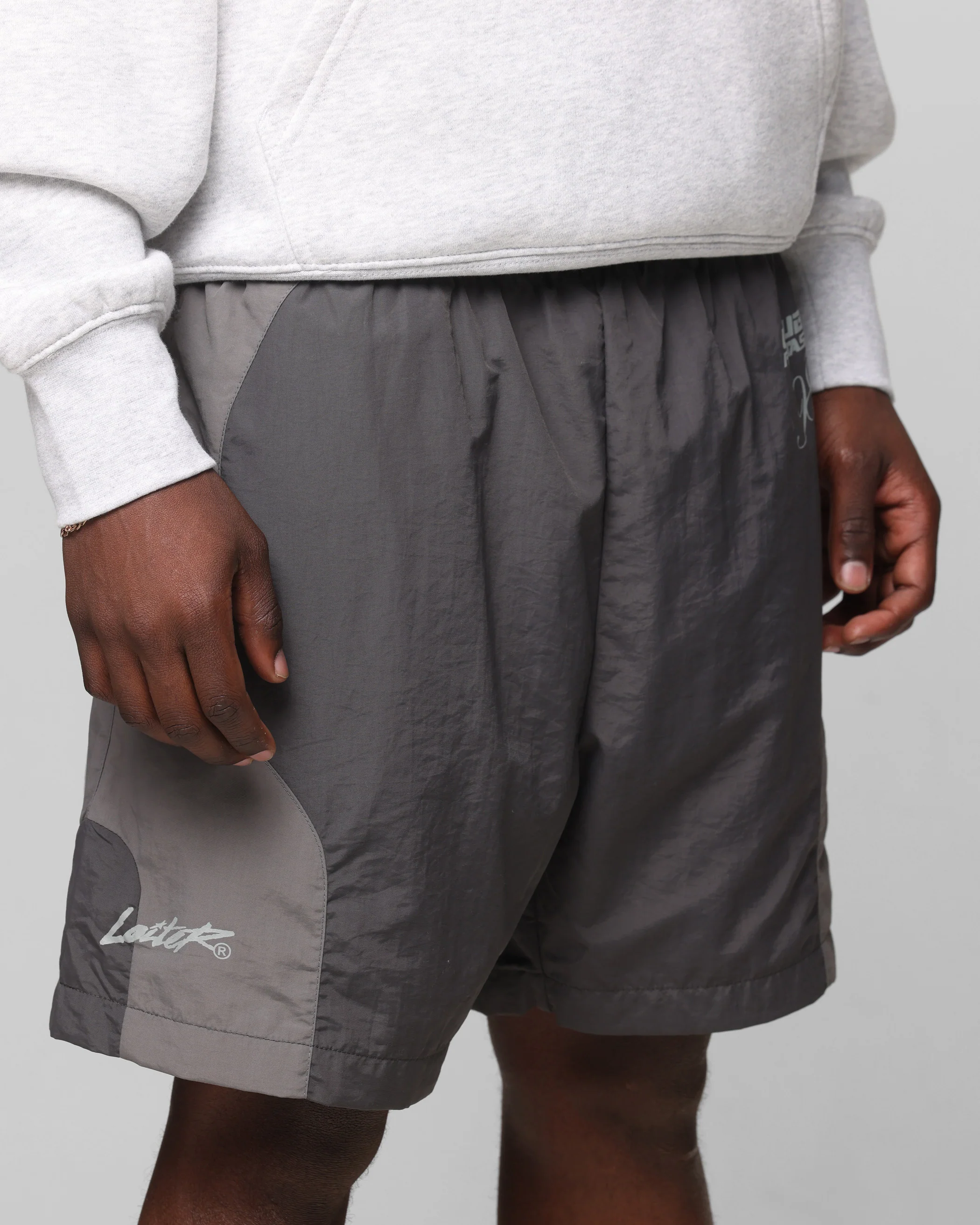 Loiter Subculture Panel Shorts Charcoal - Image 3