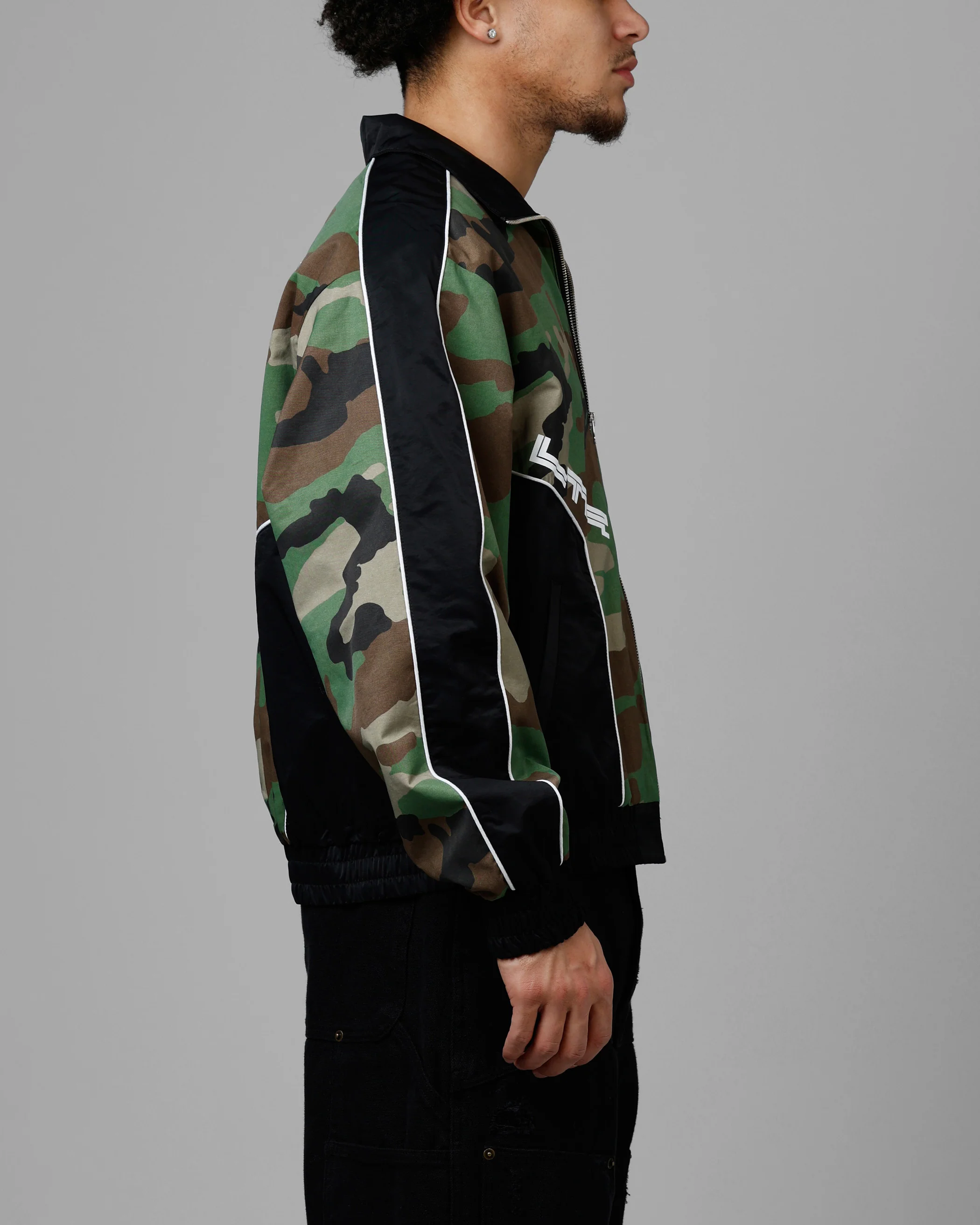 Loiter Tactical Track Jacket Woodland Camo - Image 4