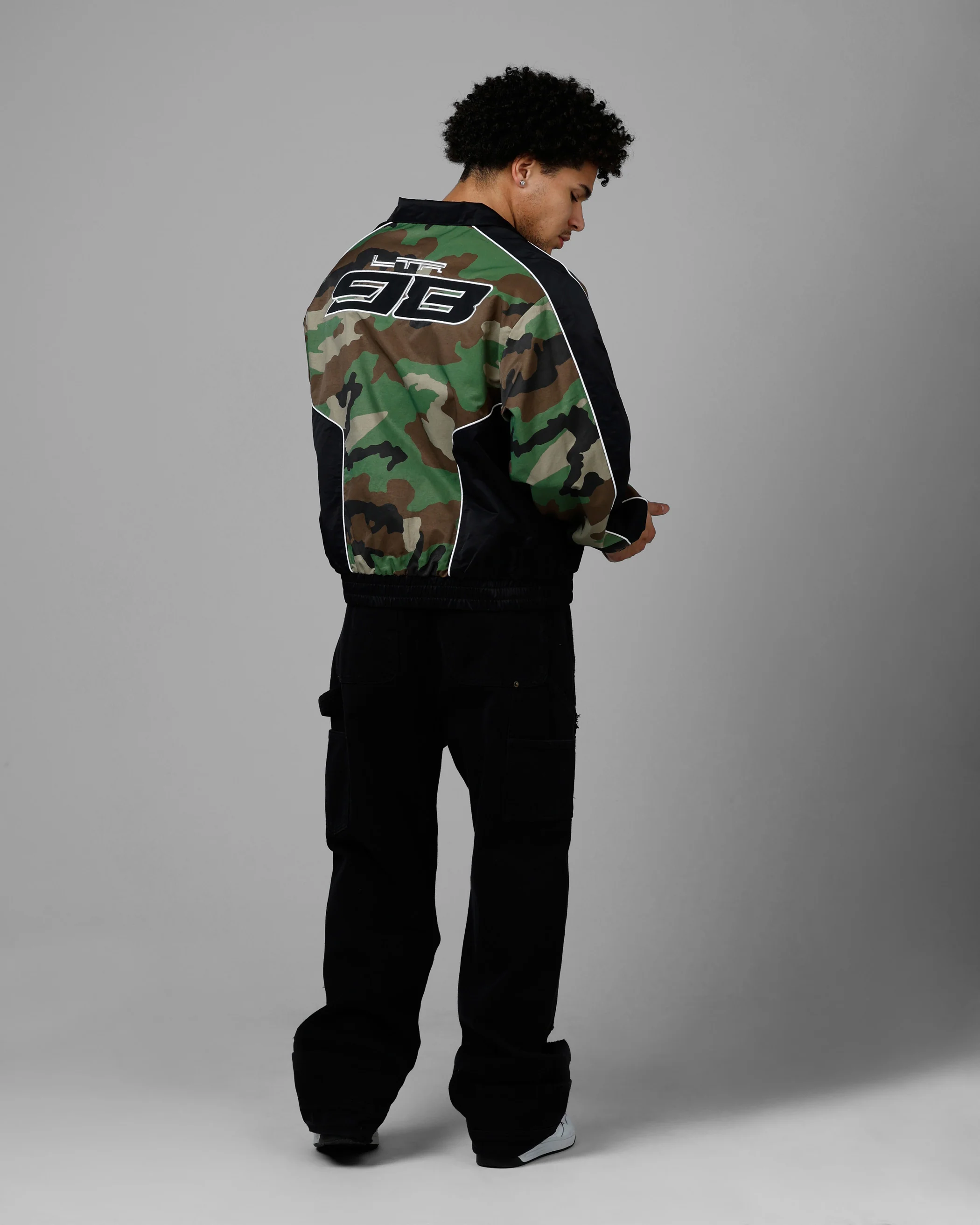 Loiter Tactical Track Jacket Woodland Camo - Image 6