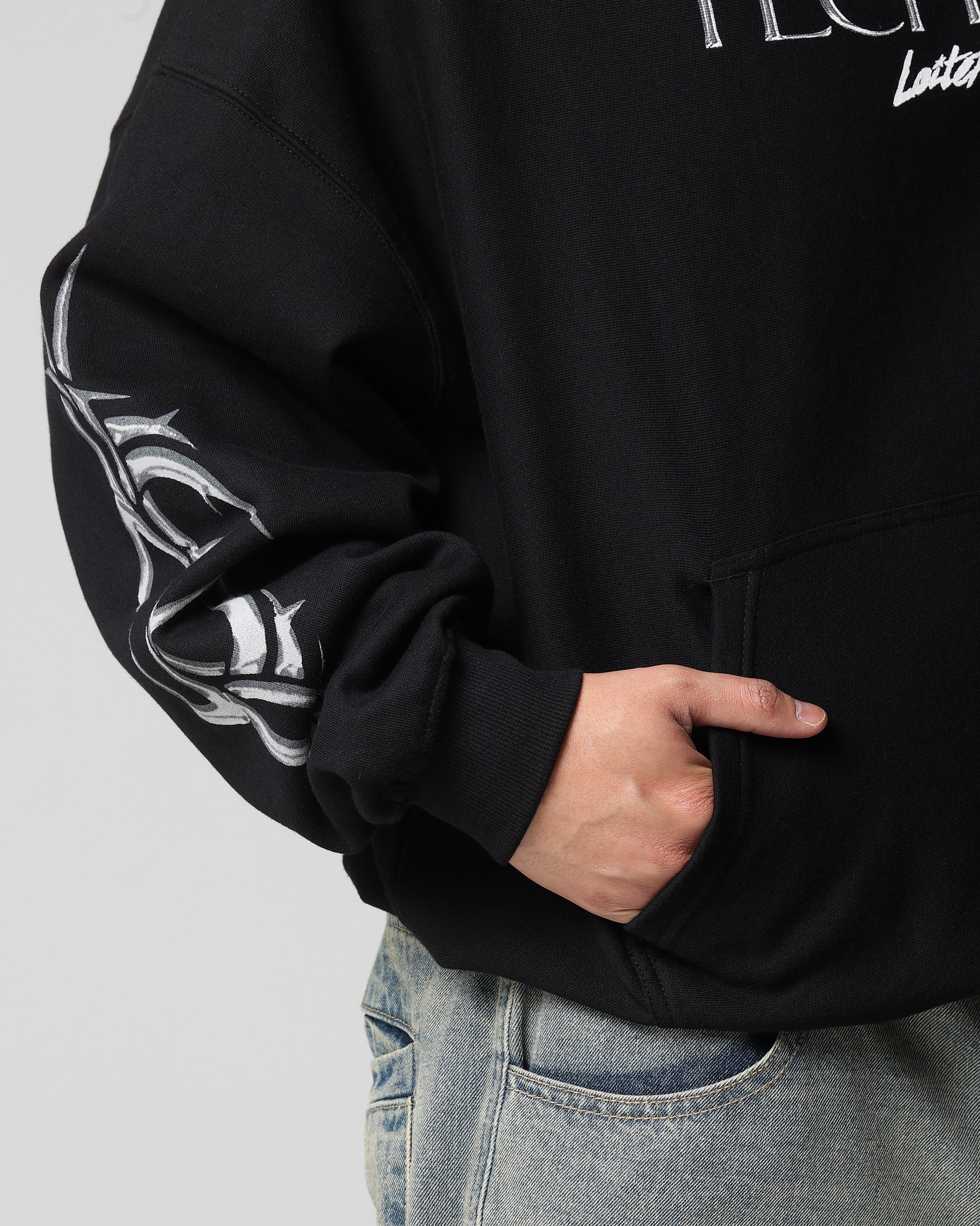 Loiter Techno Hoodie Black - Image 8